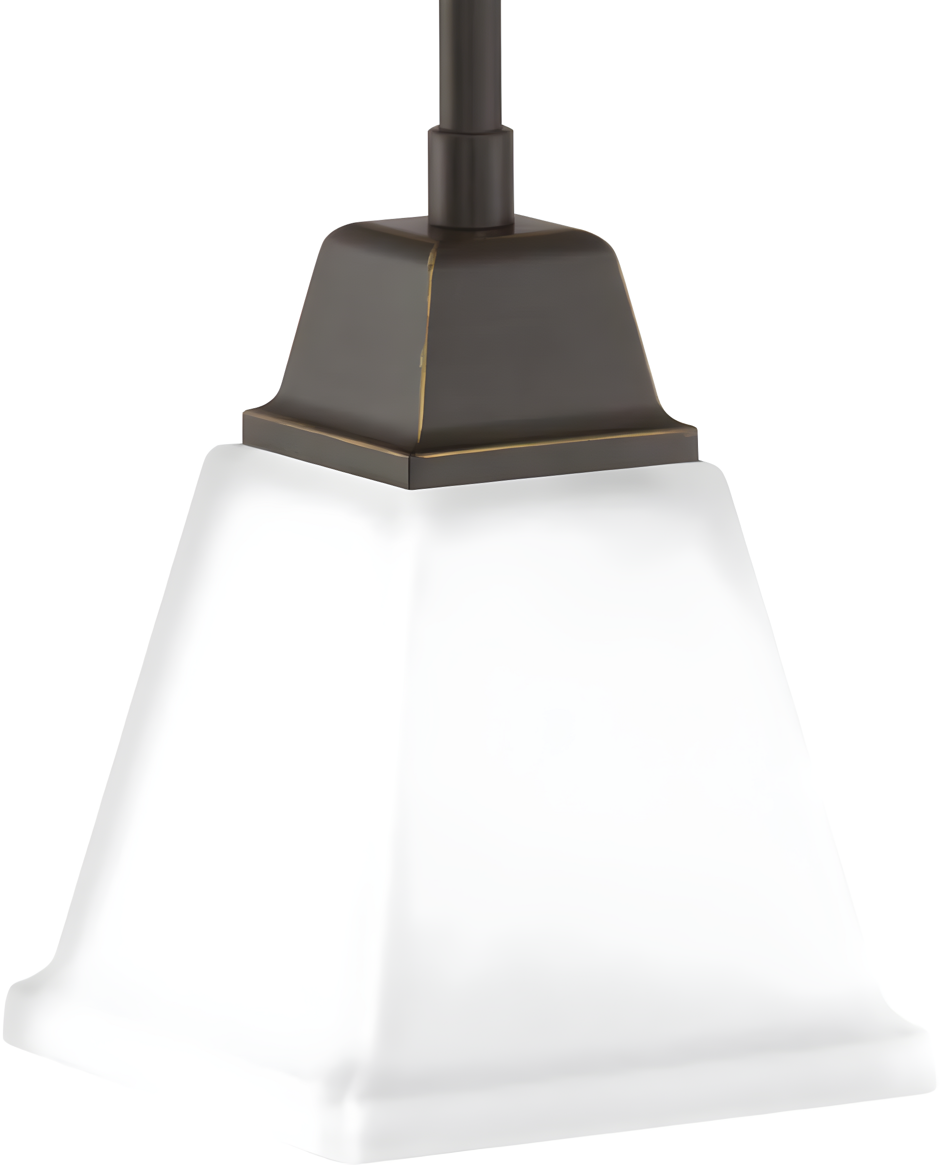 Progress Lighting, Clifton Heights, 1-Light Mini-Pendant, Antique Bronze, Etched Square Glass Shade