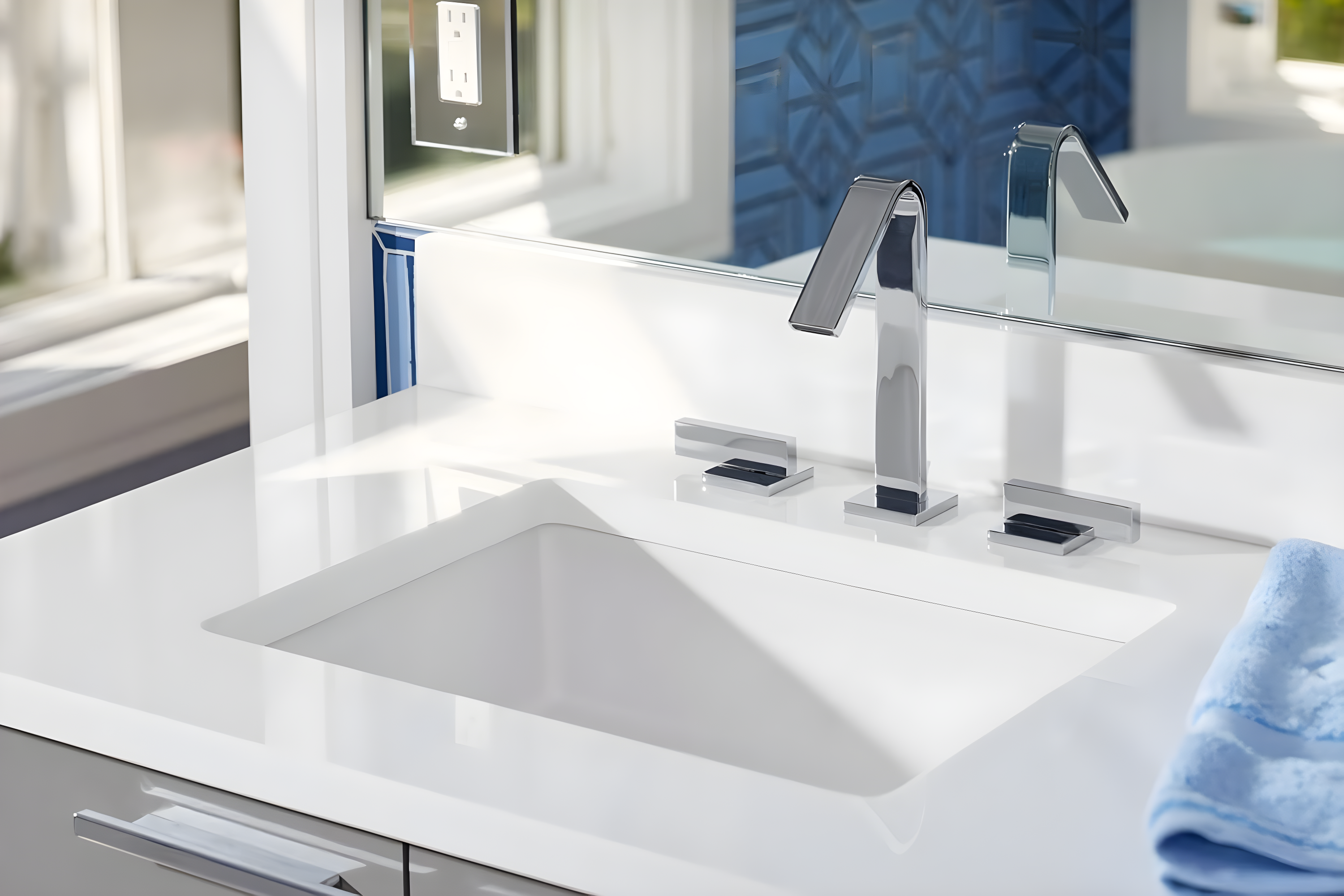 Verticyl Rectangular Undermount Bathroom Sink with Overflow