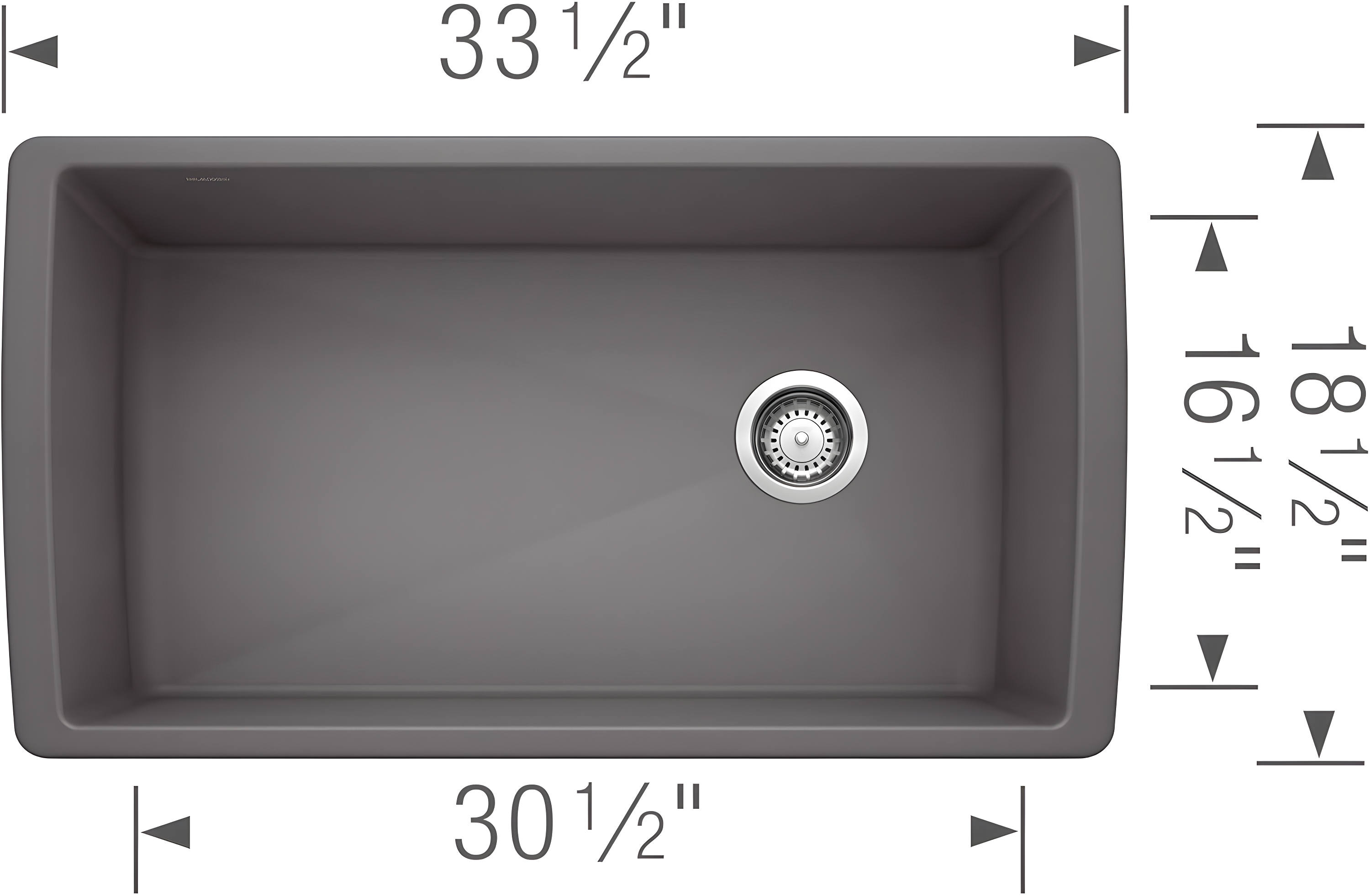 Diamond SILGRANIT 33" Super Single Undermount Kitchen Sink