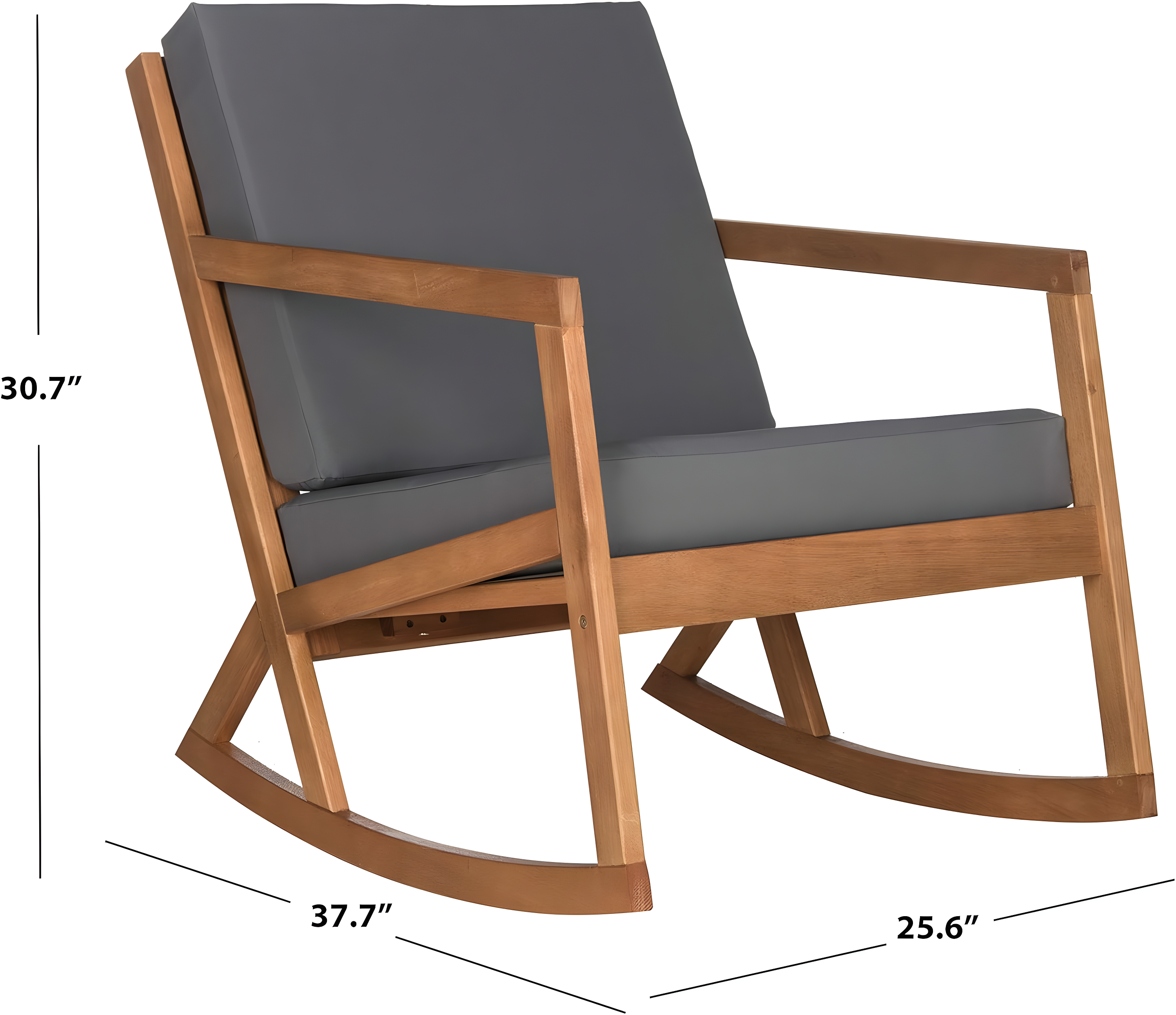 Vernon Rocking Chair Indoor/Outdoor - PAT7013 - Natural/Grey - Safavieh