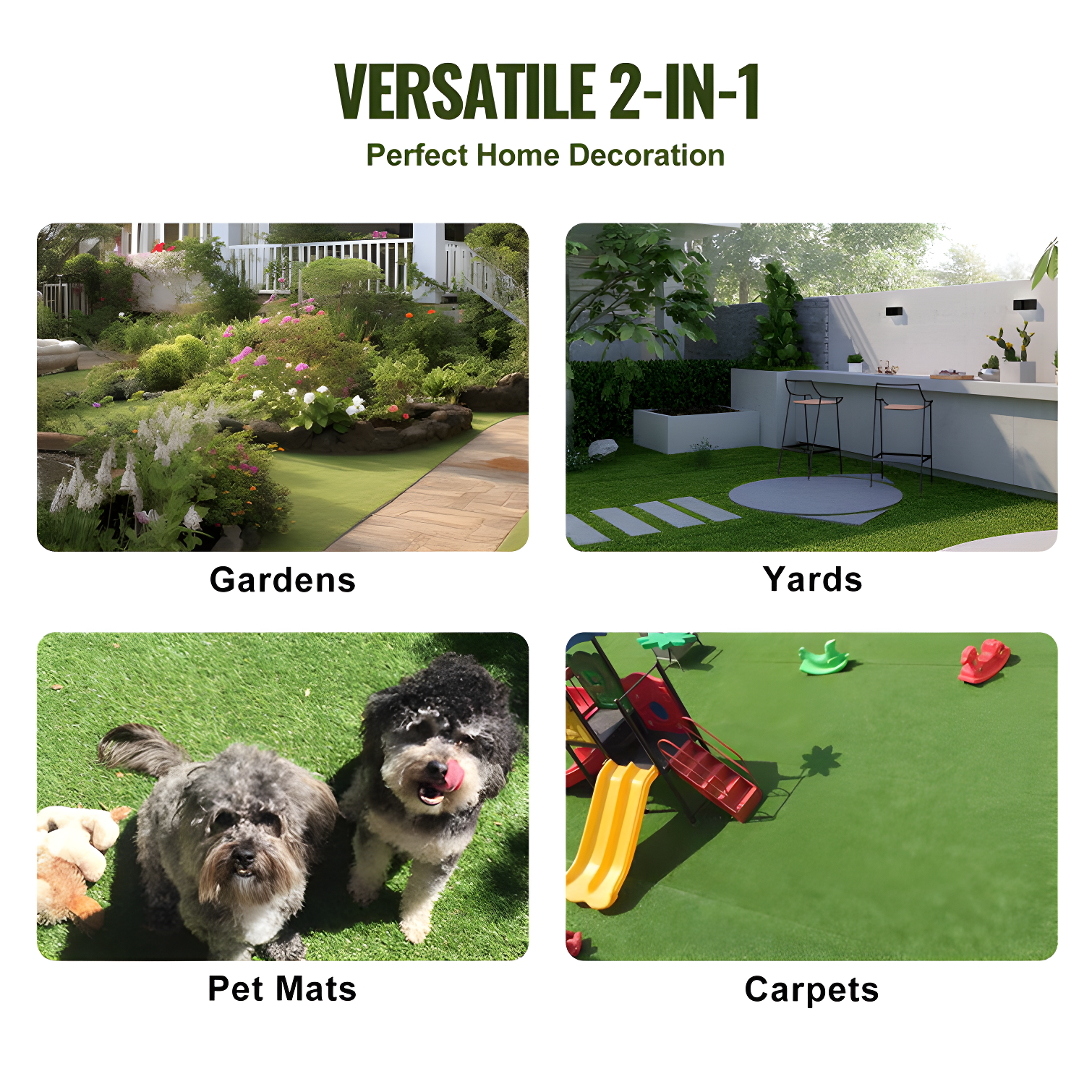 VEVOR 12" x 12" Artificial Grass Turf Panels (Set of 9)