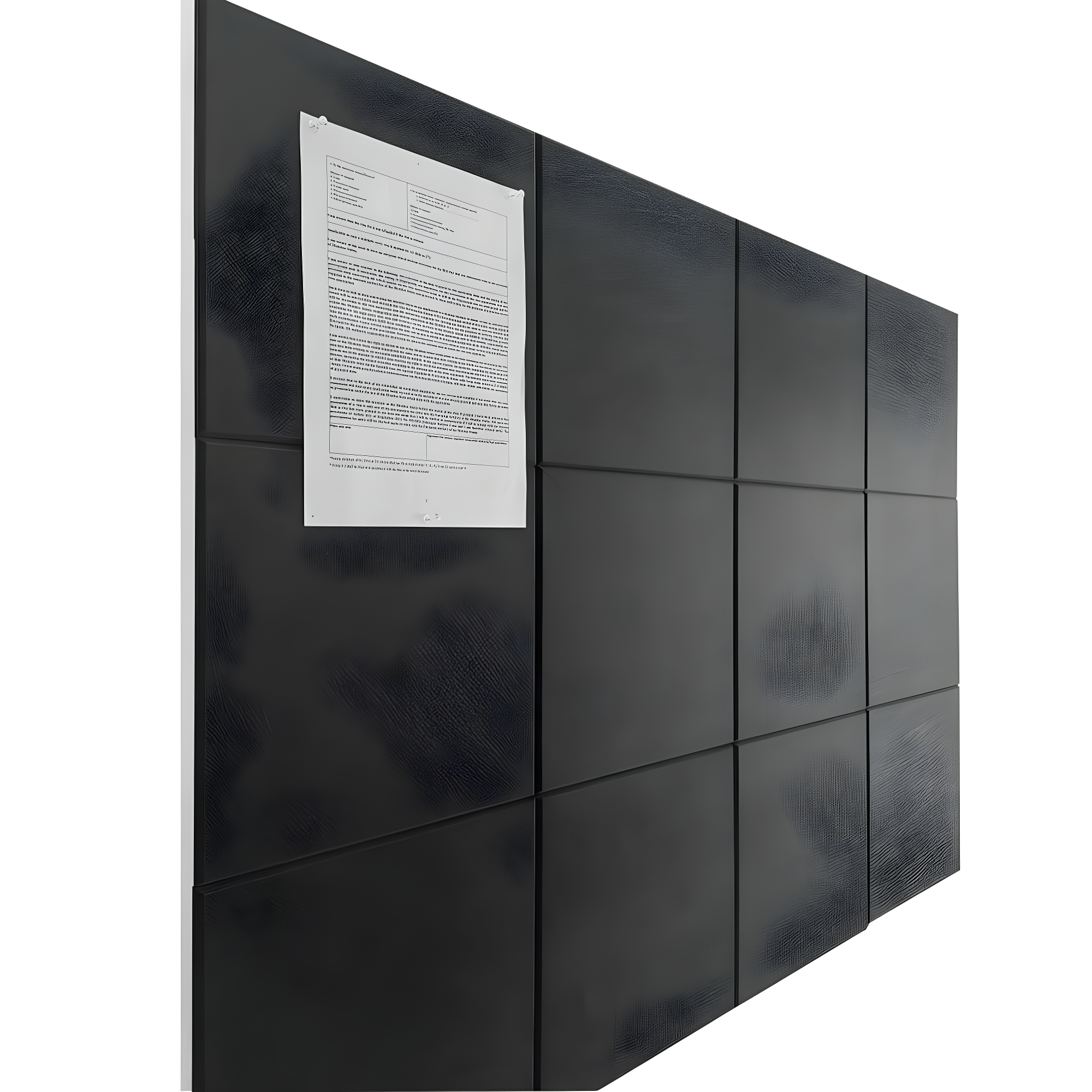 Large Cork Board Alternative 48" x 36", Black Bulletin Board, 12 Pack Felt Wall Tiles With 50 Pushpins, Pin Board Tack Board for Office (Dark Blue)