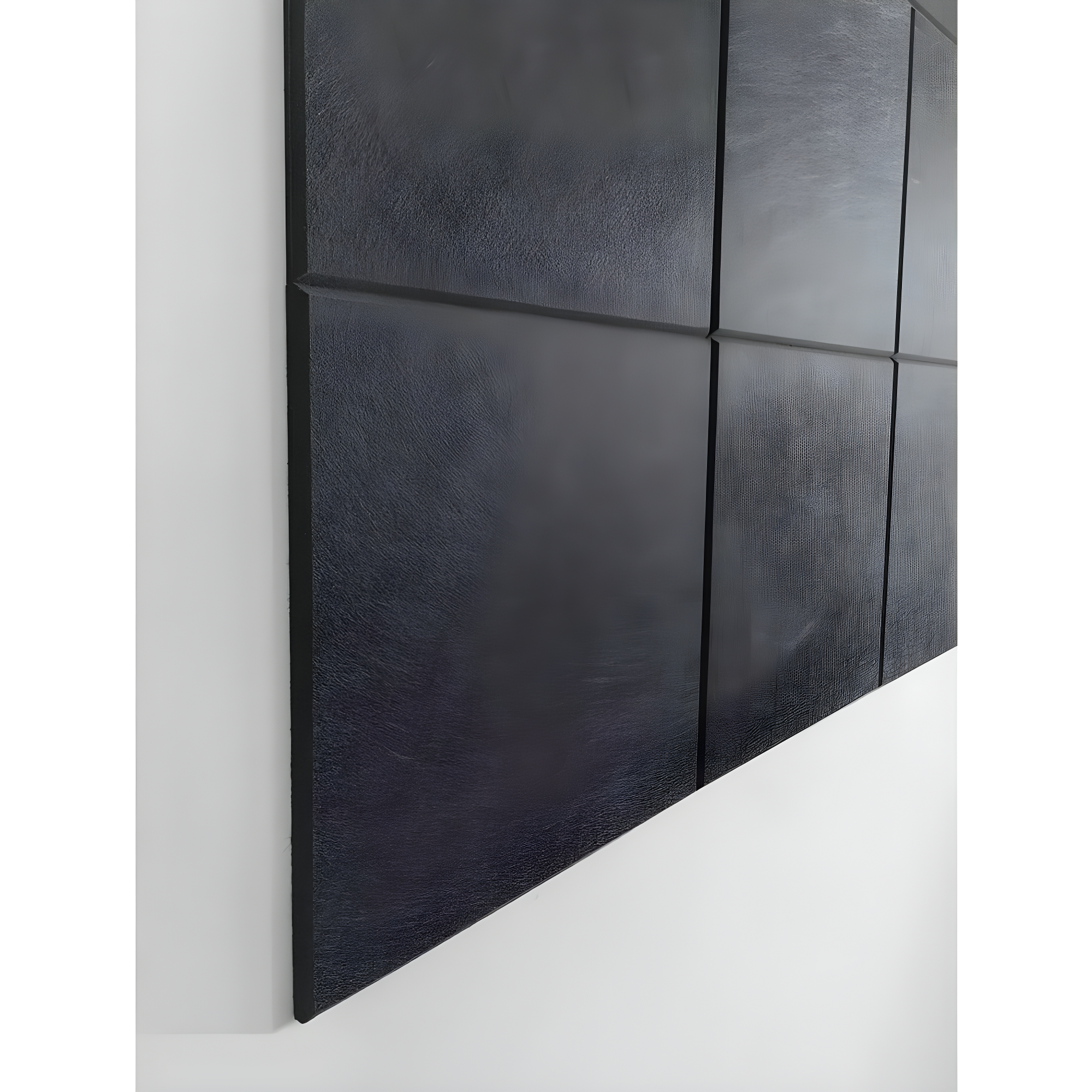 Large Cork Board Alternative 48" x 36", Black Bulletin Board, 12 Pack Felt Wall Tiles With 50 Pushpins, Pin Board Tack Board for Office (Dark Blue)