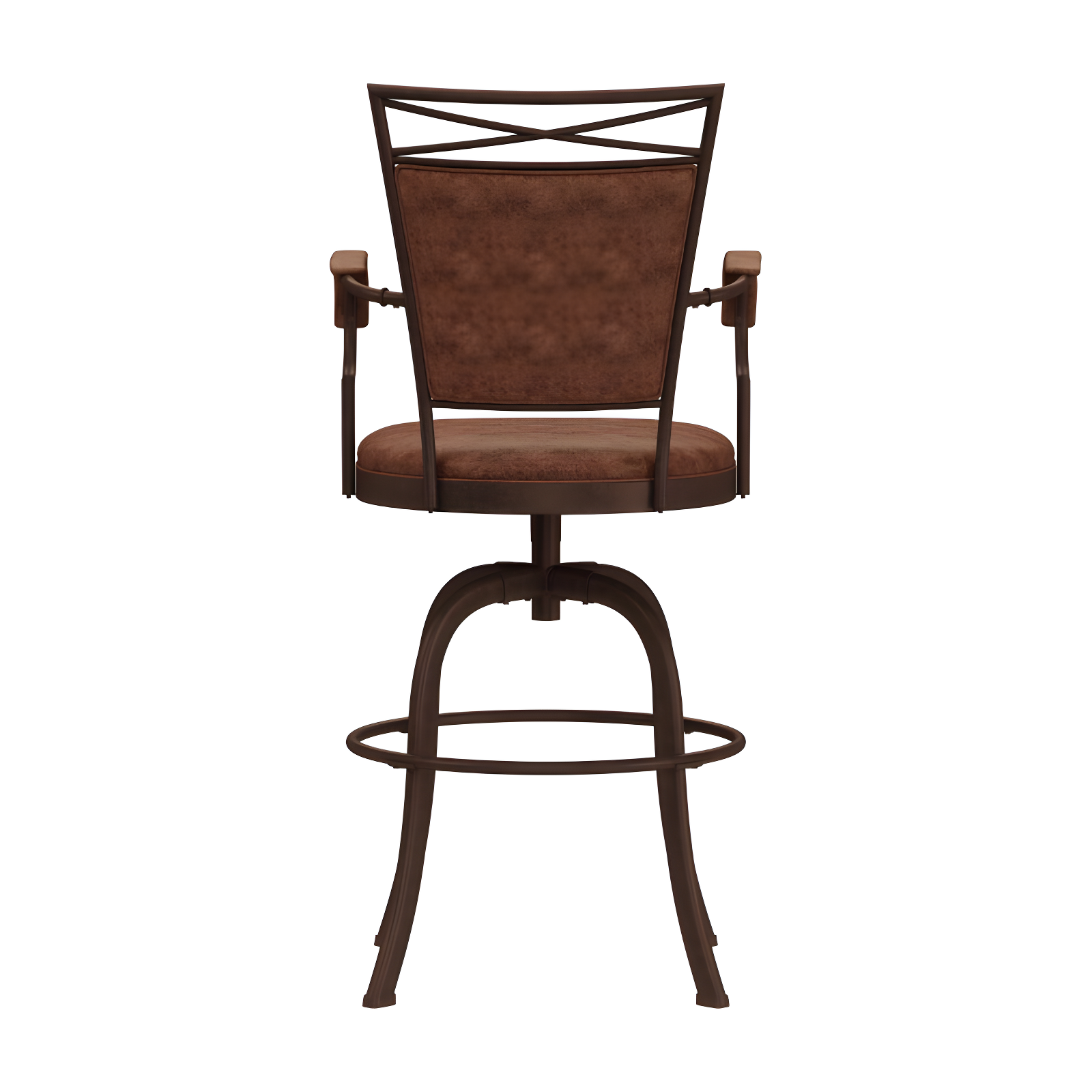 Bridgetown Tilt Base Barstool - Aged Bronze - Hillsdale Furniture: 360 Swivel, Metal Frame, Faux Leather Upholstery