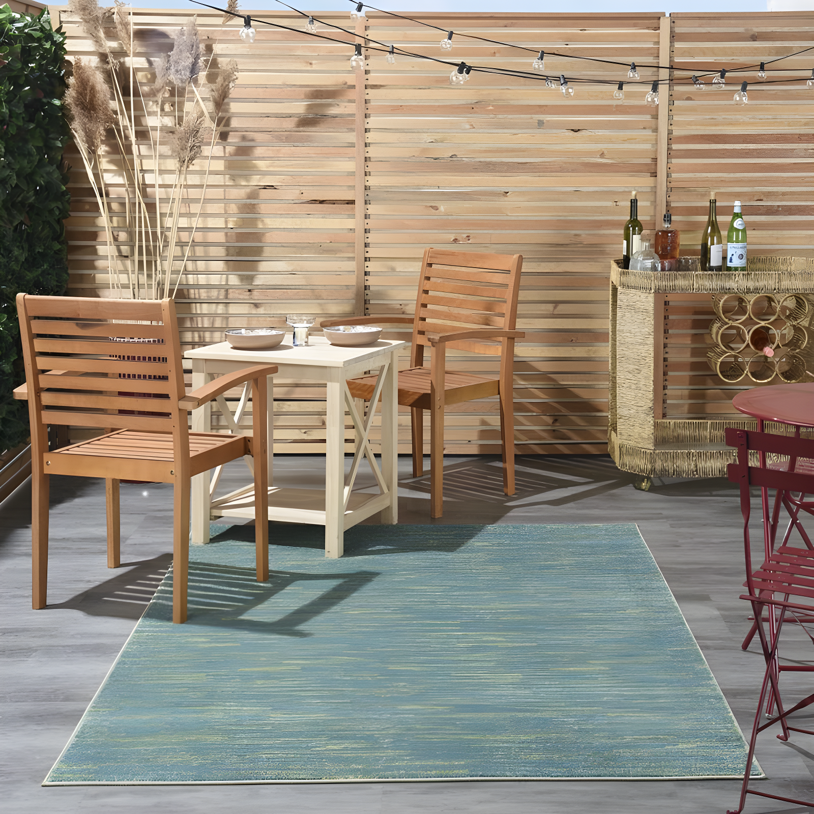 Nourison Nourison Essentials NRE01 Indoor/outdoor Area Rug - Blue Green 6' x 9'