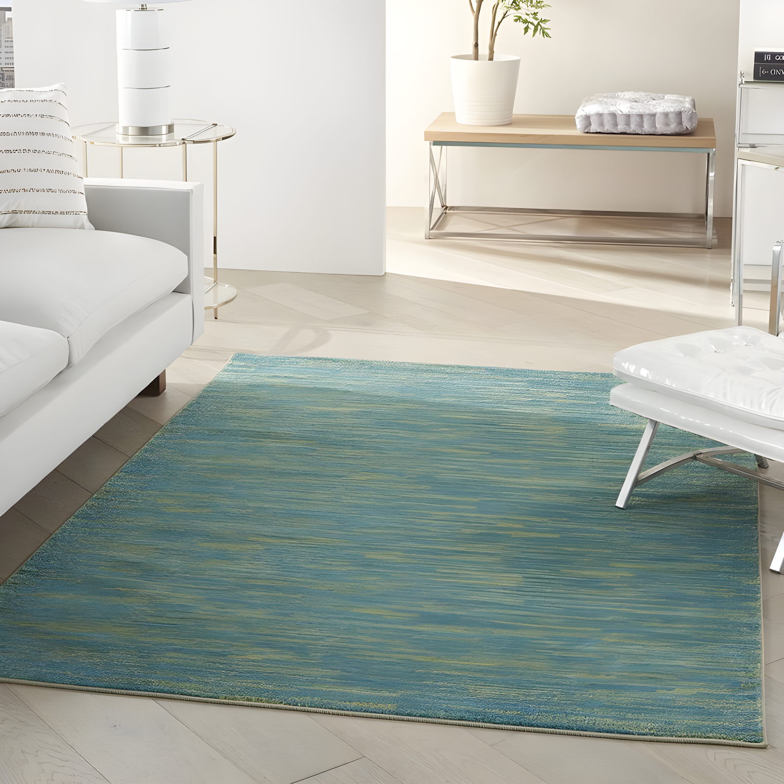 Nourison Nourison Essentials NRE01 Indoor/outdoor Area Rug - Blue Green 6' x 9'