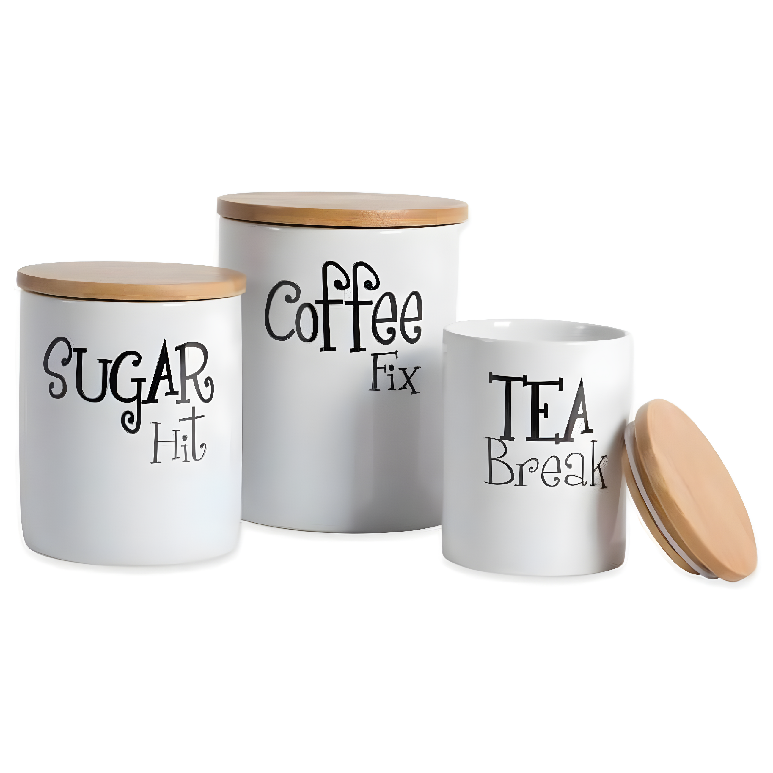 Everly Quinn 3 Pcs Ceramic Canisters Set for Sugar Coffee Tea, Luxurious Storage Containers Sets with Lids (Set of 3)