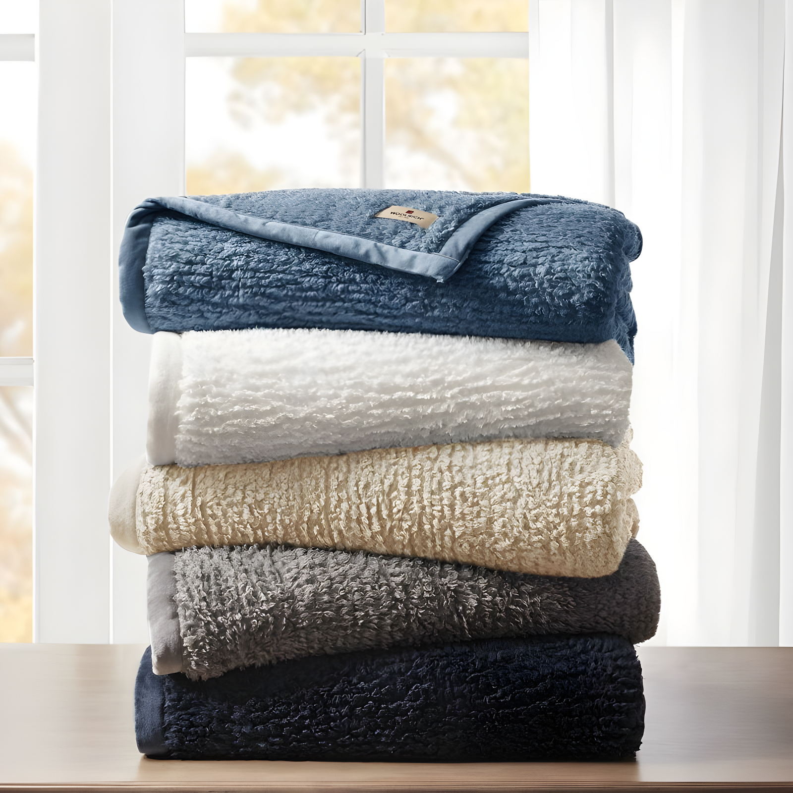 Twin Burlington Berber Bed Blanket Tan: Woolrich, Transitional Style, Velvet Construction, Machine Washable