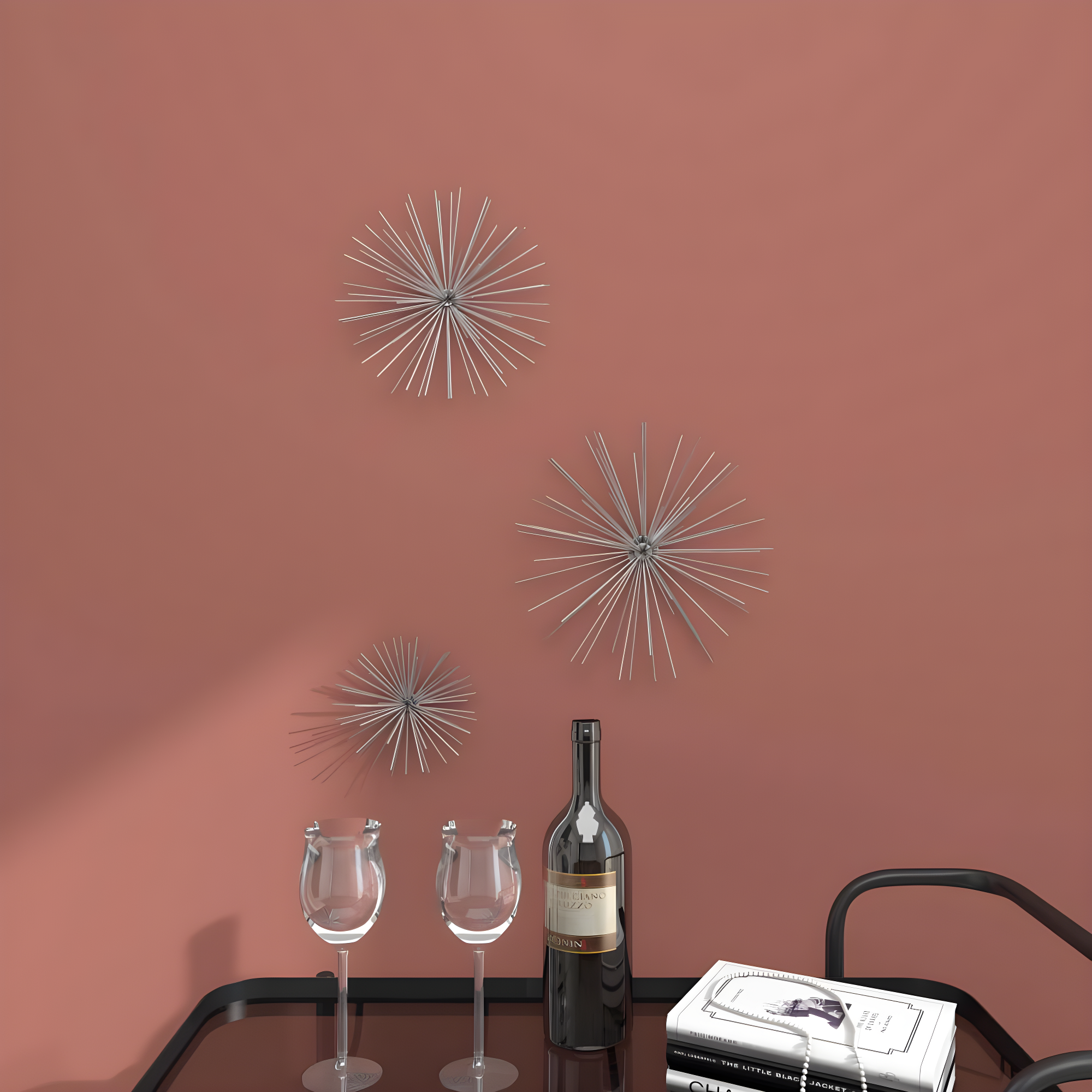 CosmoLiving by Cosmopolitan Metal 3D Long Spike Starburst Home Wall Decor Set
