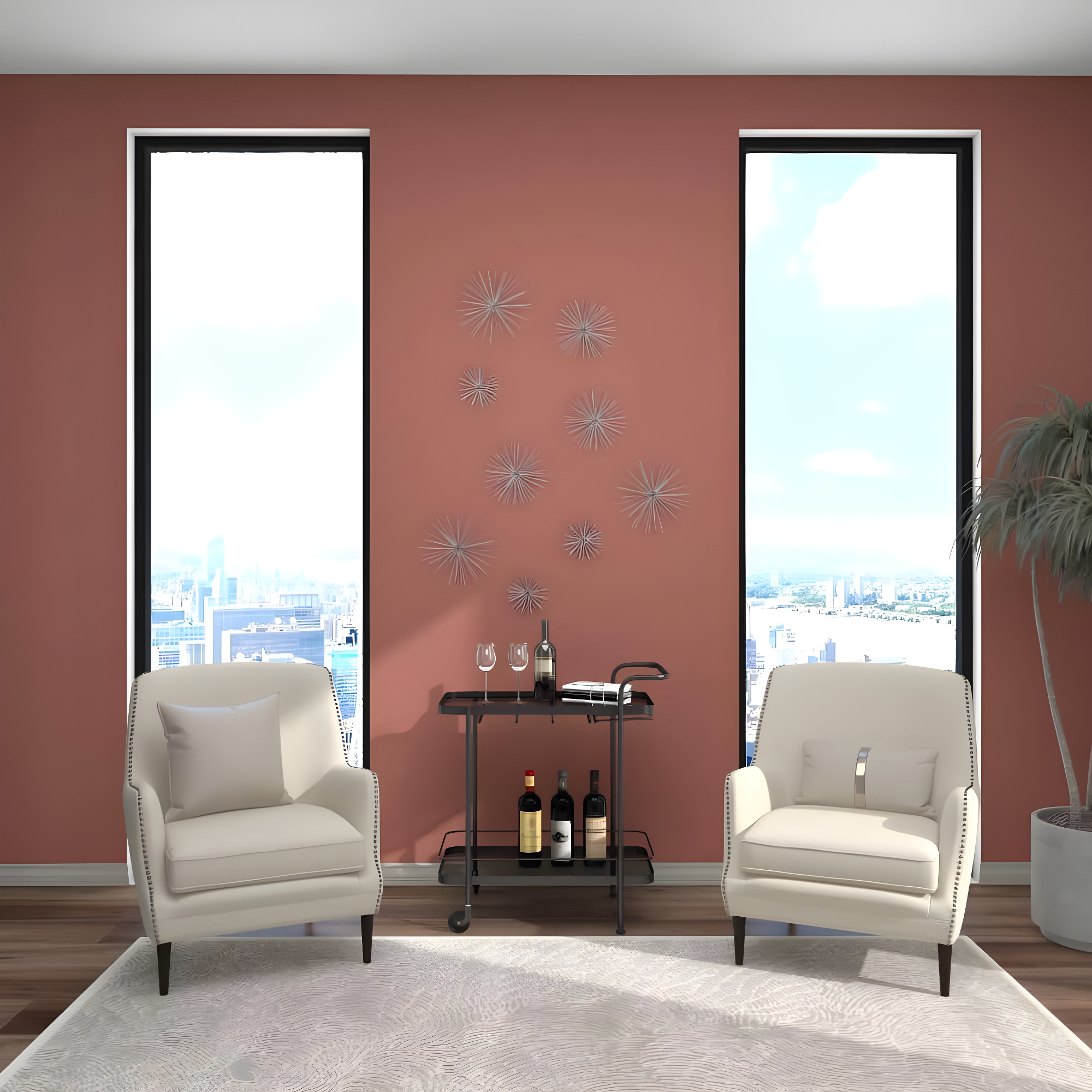 CosmoLiving by Cosmopolitan Metal 3D Long Spike Starburst Home Wall Decor Set