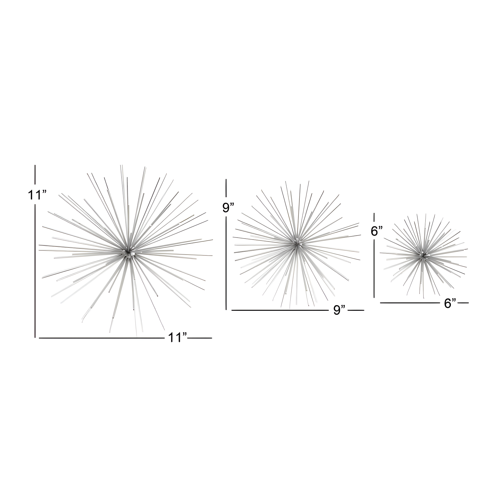 CosmoLiving by Cosmopolitan Metal 3D Long Spike Starburst Home Wall Decor Set