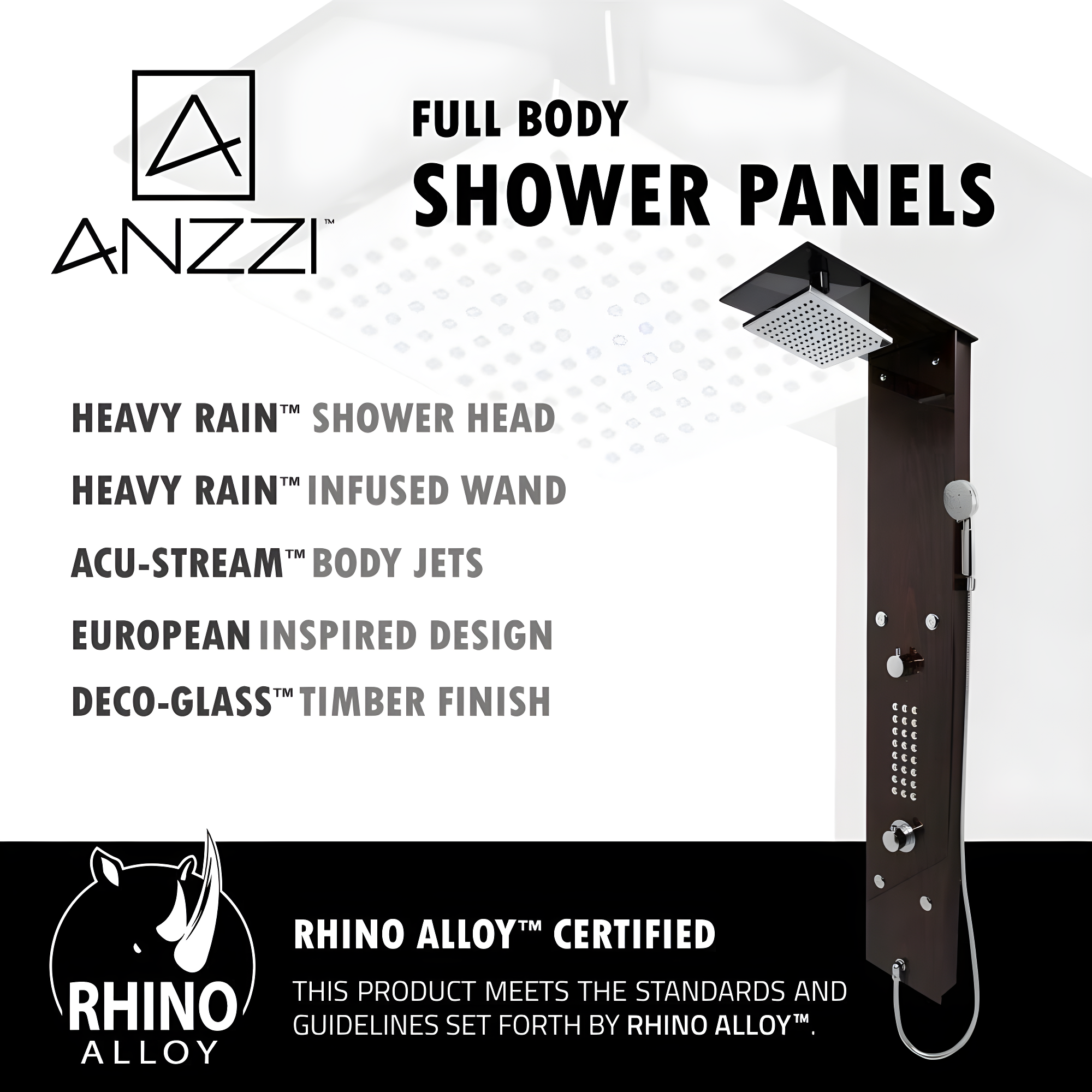 ANZZI SP-AZ016 59.37'' Shower Panel with Adjustable Shower Head