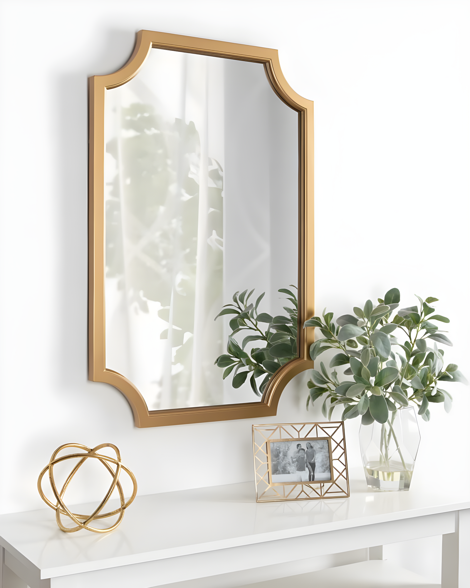 24" x 36" Hogan Framed Scallop Wall Mirror Gold - Kate and Laurel