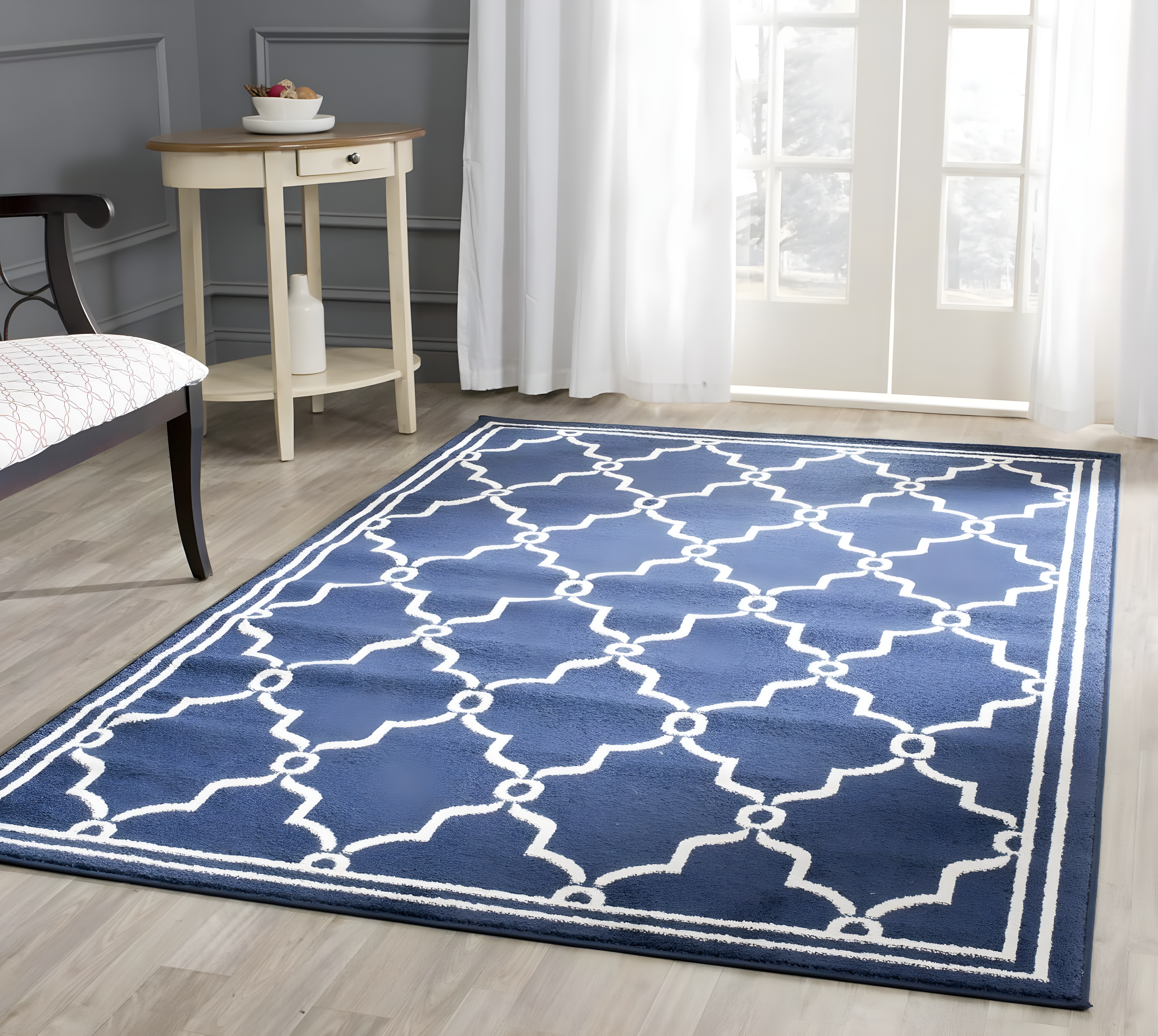 Amherst AMT414 Power Loomed Indoor Area Rug - Dark Grey/Beige - 5'3"x8' - Safavieh