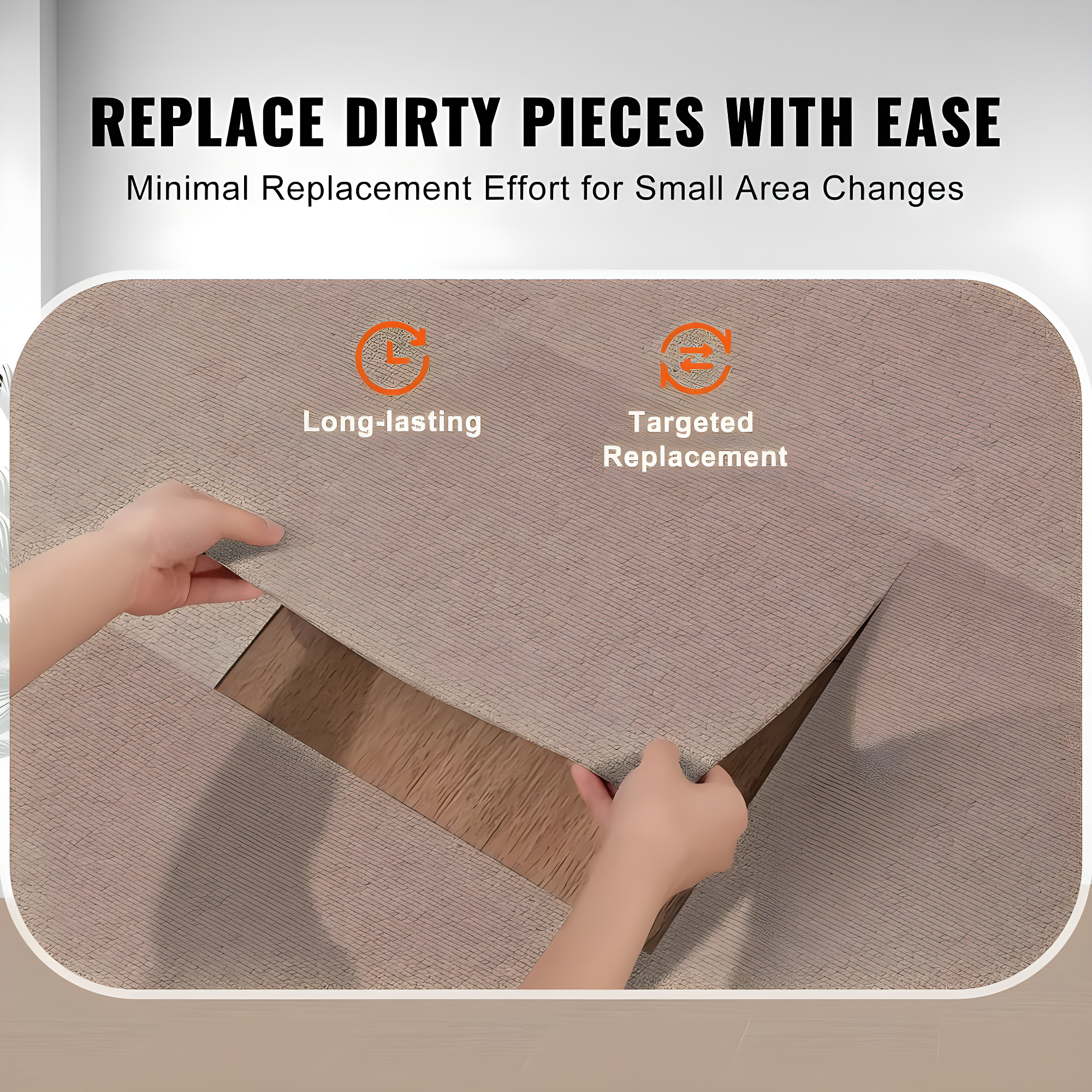 VEVOR 18'' W x 18'' L Level Cut And Loop Polyester Carpet Tile (Set of 10)