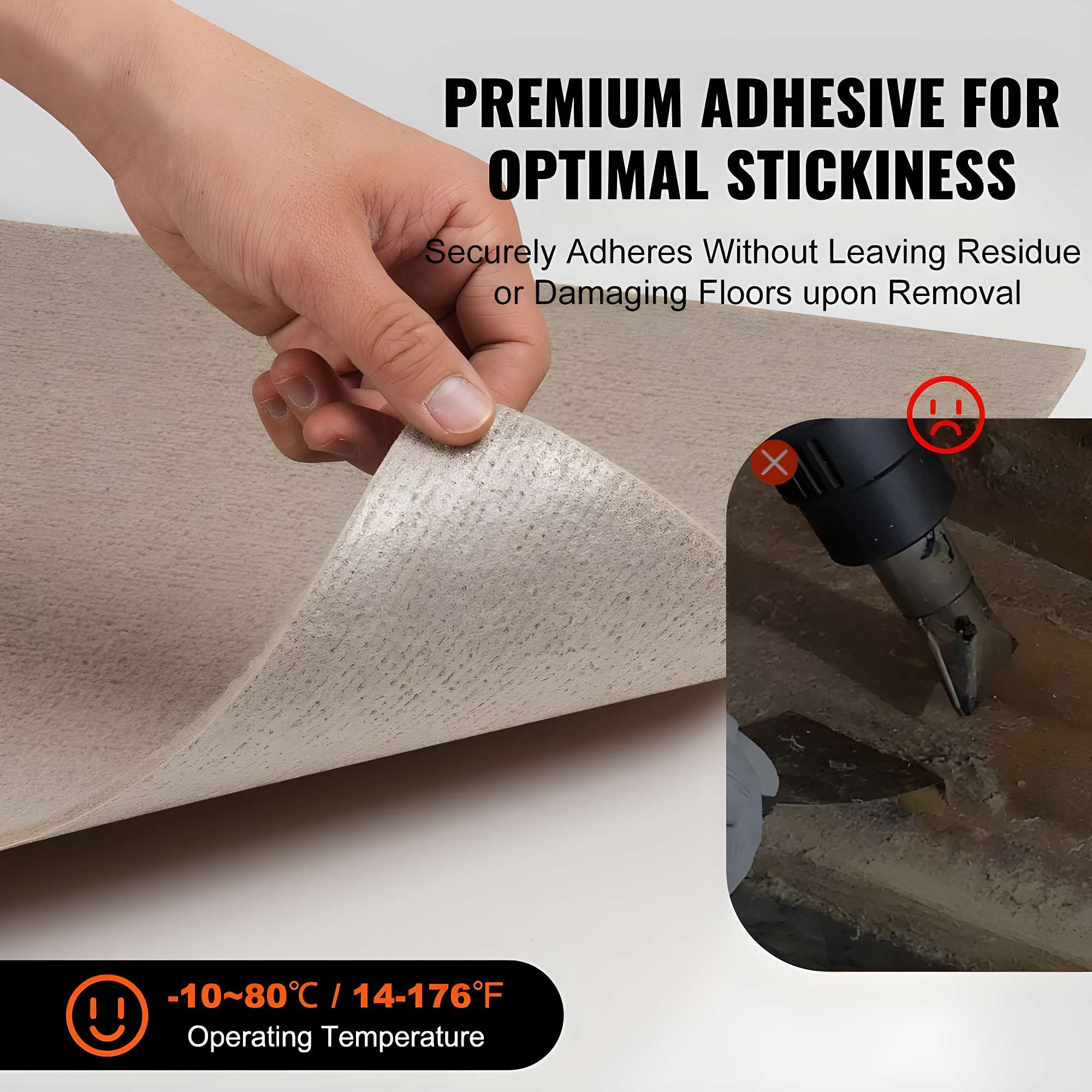 VEVOR 18'' W x 18'' L Level Cut And Loop Polyester Carpet Tile (Set of 10)