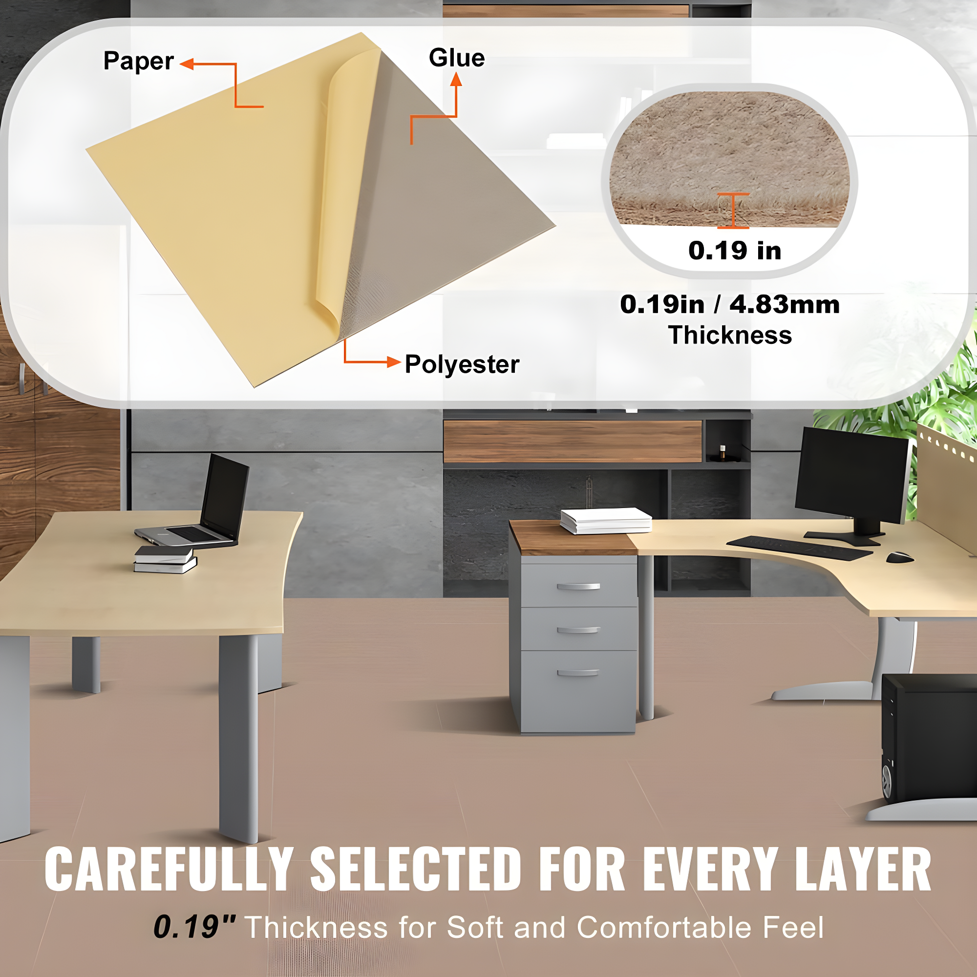 VEVOR 18'' W x 18'' L Level Cut And Loop Polyester Carpet Tile (Set of 10)