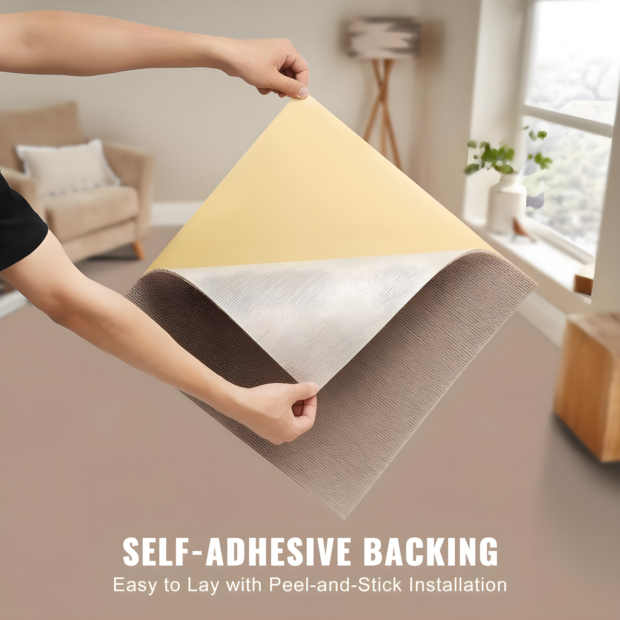 VEVOR 18'' W x 18'' L Level Cut And Loop Polyester Carpet Tile (Set of 10)