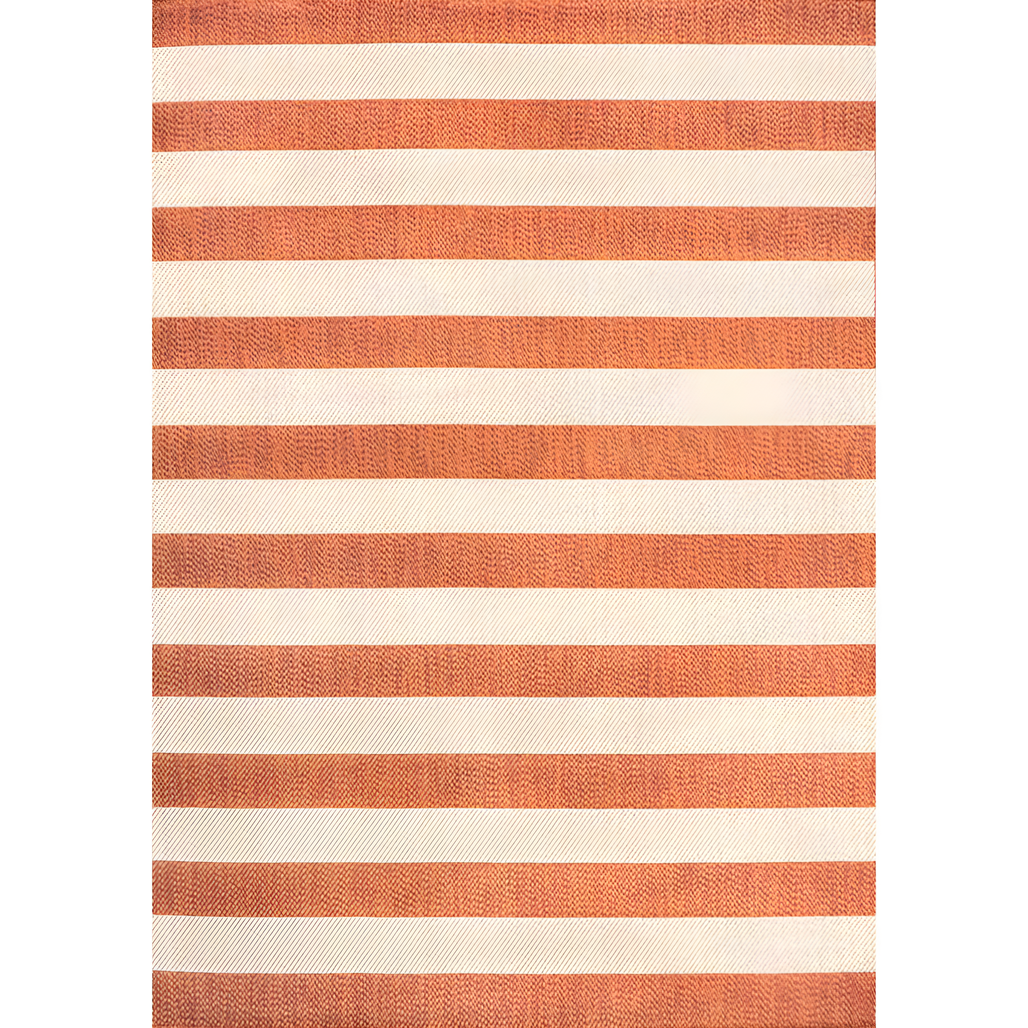 3' x 5' Negril Two-Tone Wide Stripe Indoor/Outdoor Area Rug, Orange/Beige - JONATHAN Y