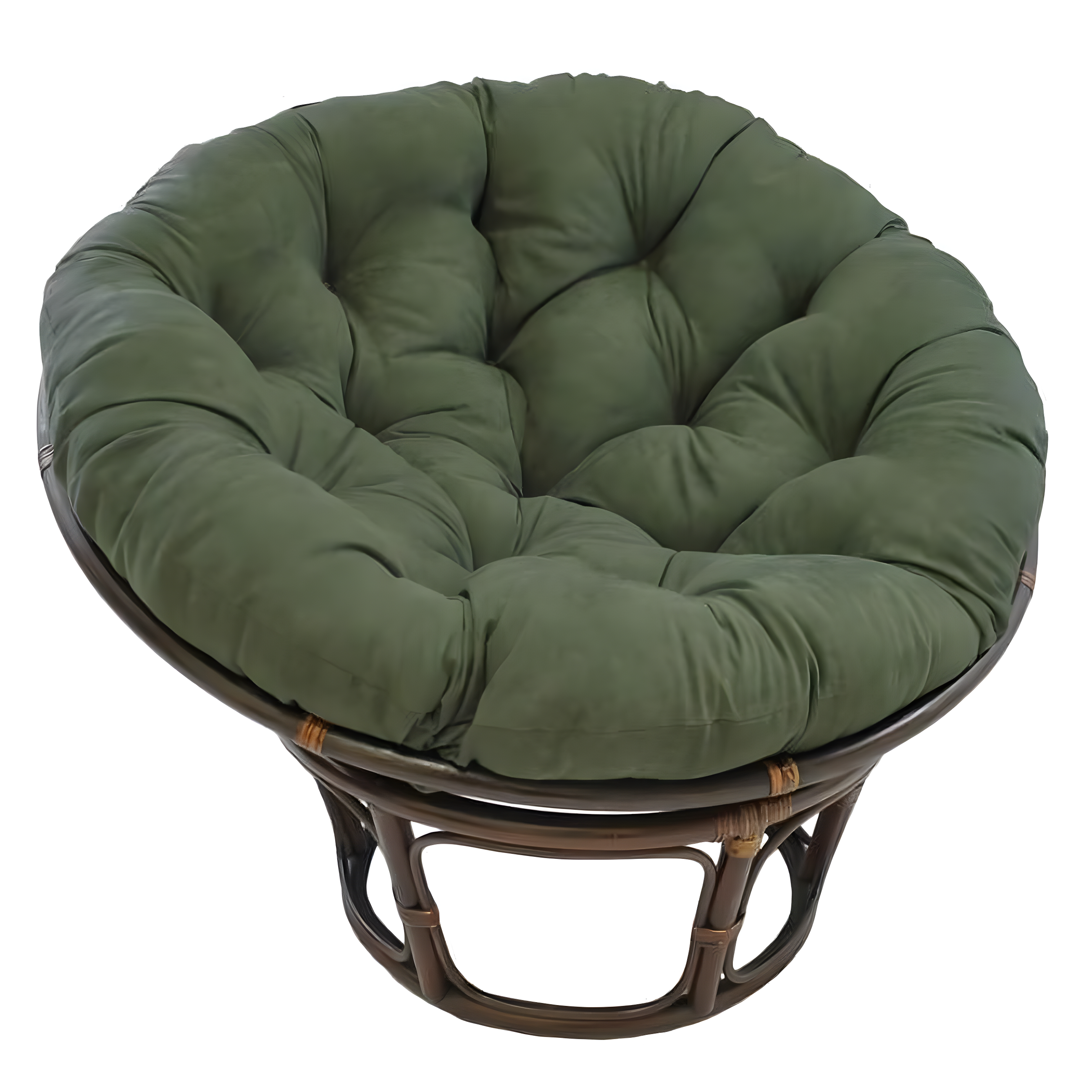 42" Rattan Papasan Chair with Micro Suede Cushion Hunter Green - International Caravan