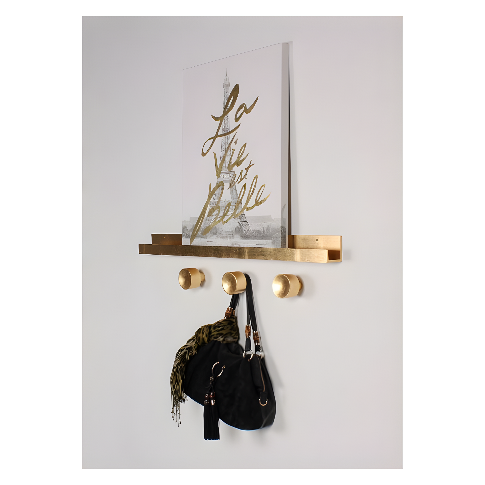 Kate & Laurel All Things Decorative Wall Shelf Gold Decor: Modern Floating Ledge for Photos & Art Display, 42" Long