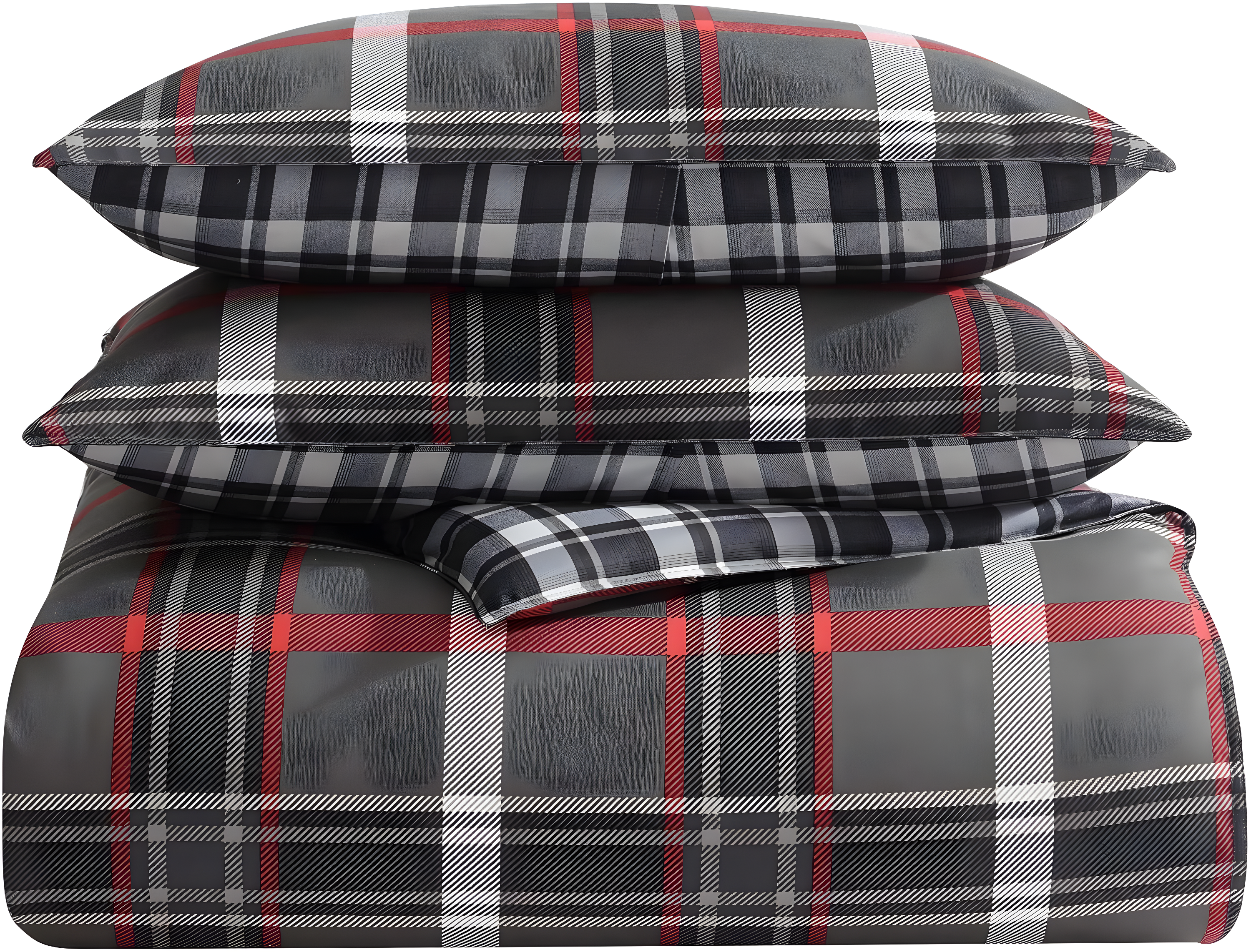 Eddie Bauer Eddie Bauer Willow Plaid Reversible Grey Duvet Cover Set