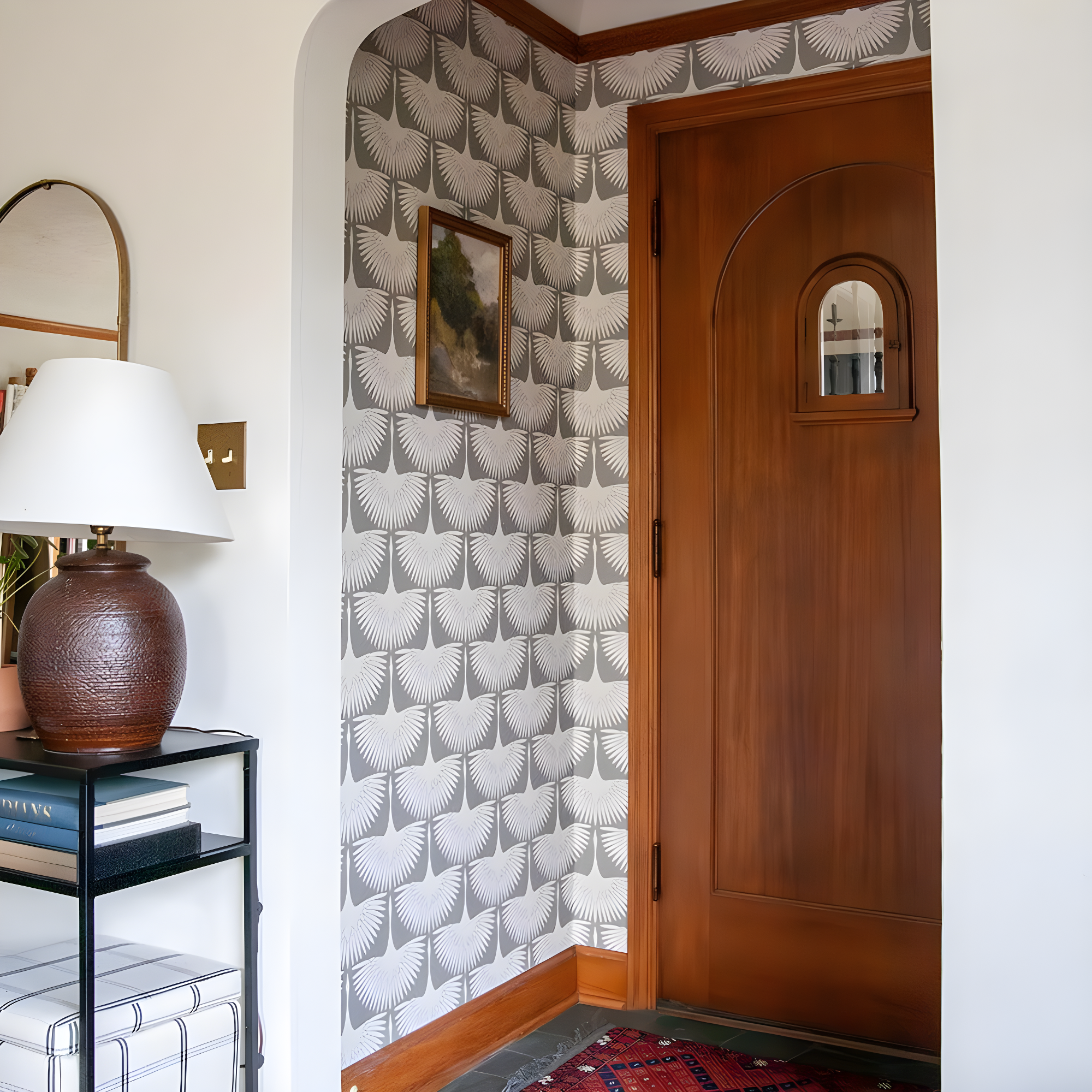 Tempaper x Genevieve Gorder Feather Flock Chalk Peel and Stick Wallpaper, 20.5" x 16.5'