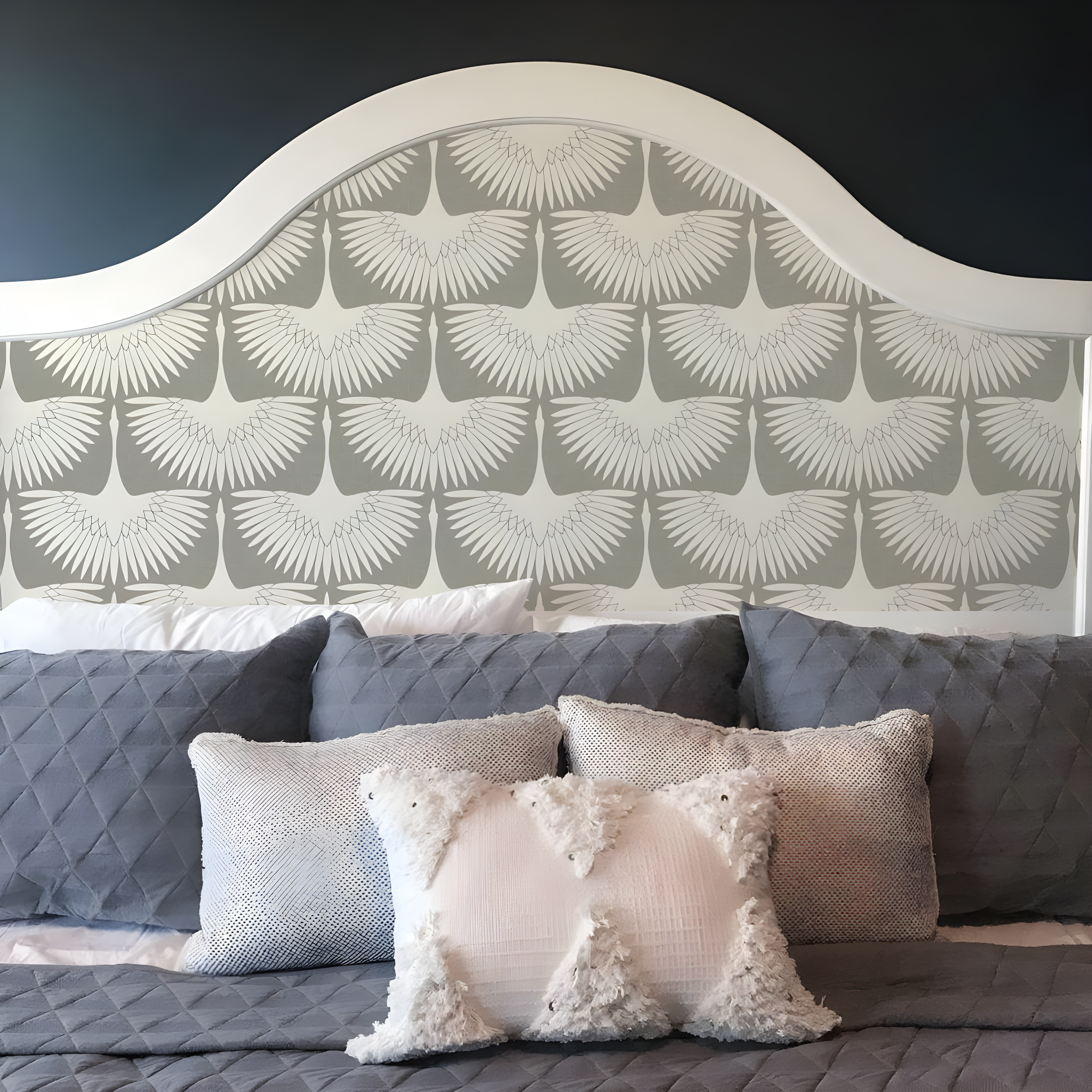 Tempaper x Genevieve Gorder Feather Flock Chalk Peel and Stick Wallpaper, 20.5" x 16.5'