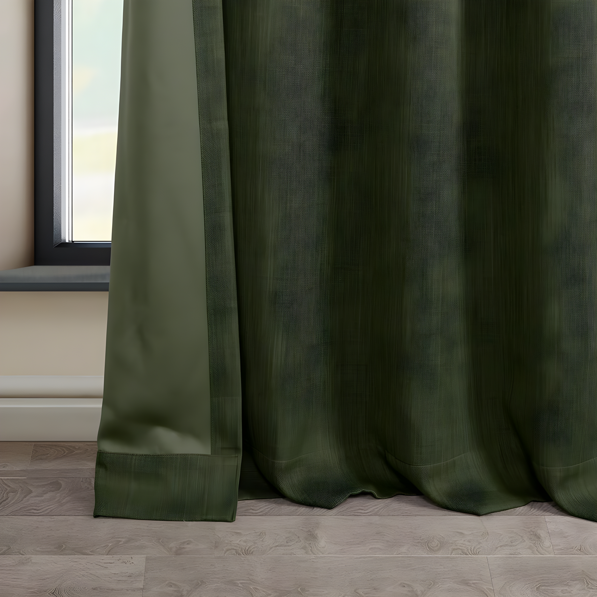 HPD Half Price Drapes Grommet Linen Curtains 84 Inches Long Room Darkening Curtains for Bedroom & Living Room (1 Panel), 50W x 84L, Tuscany Green