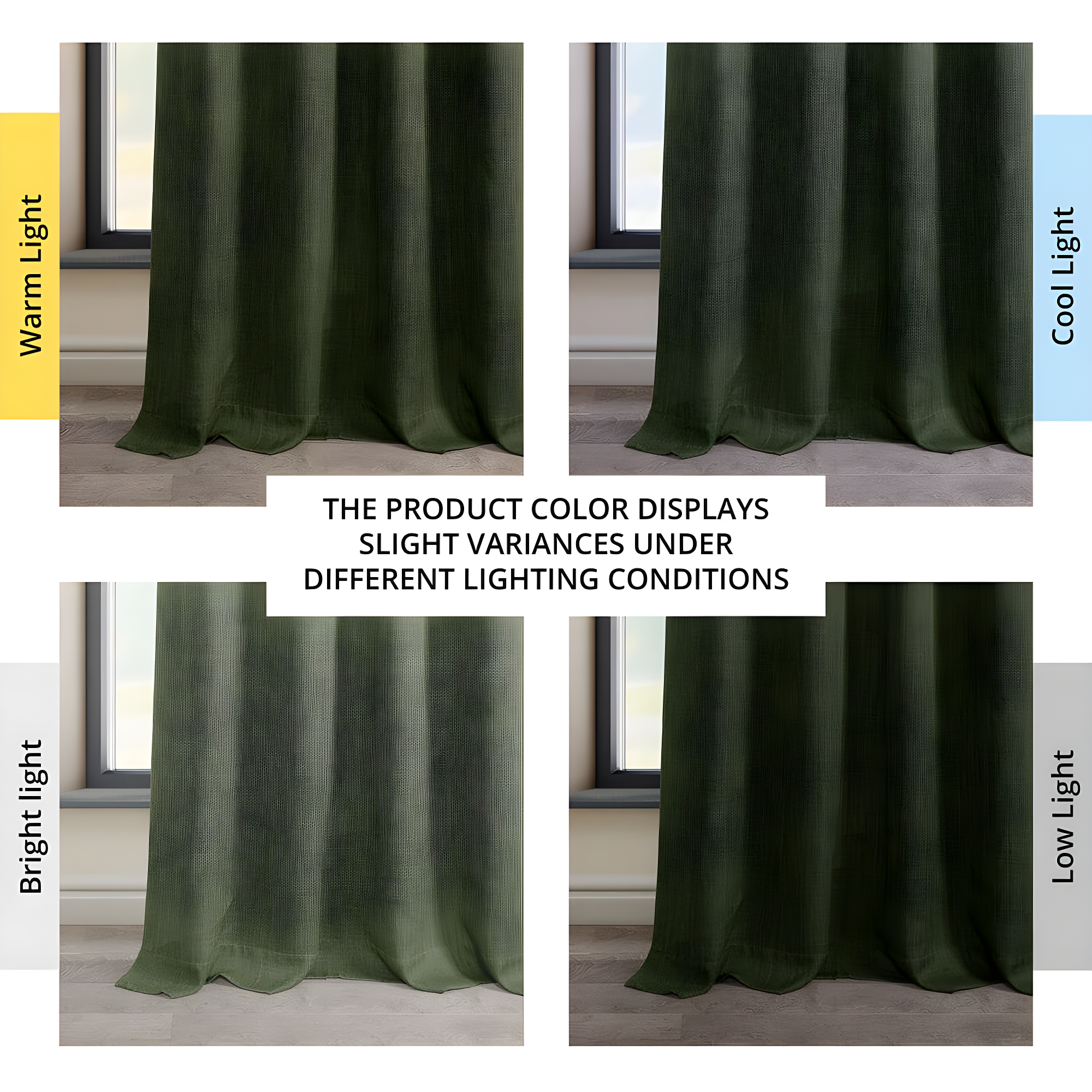 HPD Half Price Drapes Grommet Linen Curtains 84 Inches Long Room Darkening Curtains for Bedroom & Living Room (1 Panel), 50W x 84L, Tuscany Green
