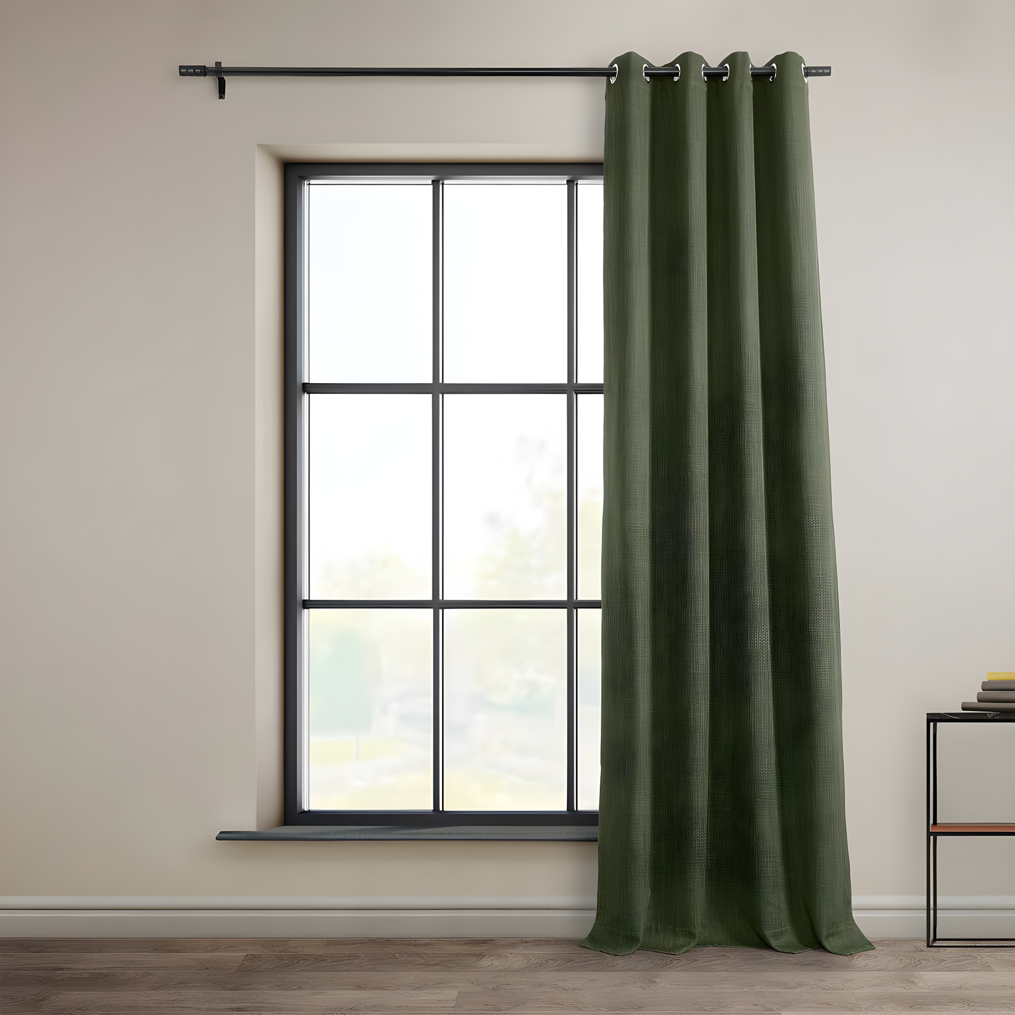 HPD Half Price Drapes Grommet Linen Curtains 84 Inches Long Room Darkening Curtains for Bedroom & Living Room (1 Panel), 50W x 84L, Tuscany Green