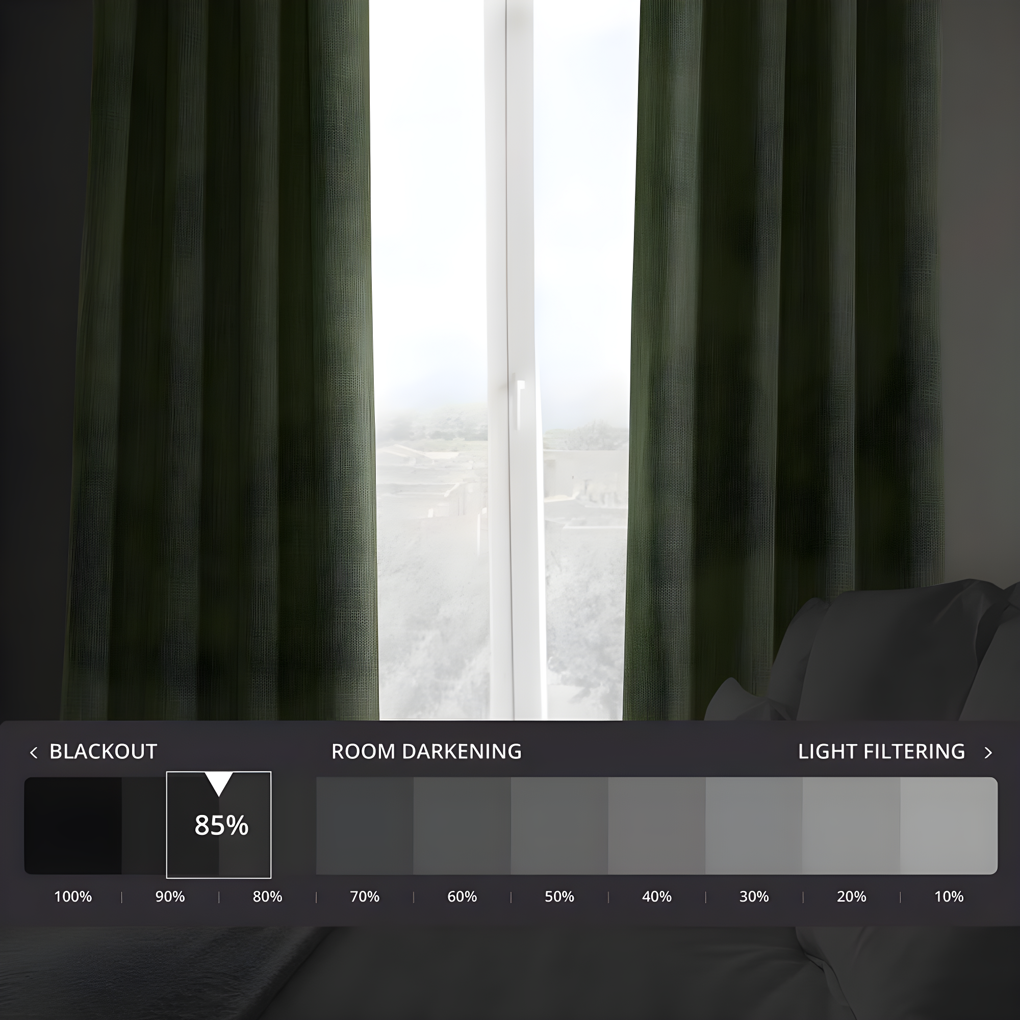 HPD Half Price Drapes Grommet Linen Curtains 84 Inches Long Room Darkening Curtains for Bedroom & Living Room (1 Panel), 50W x 84L, Tuscany Green