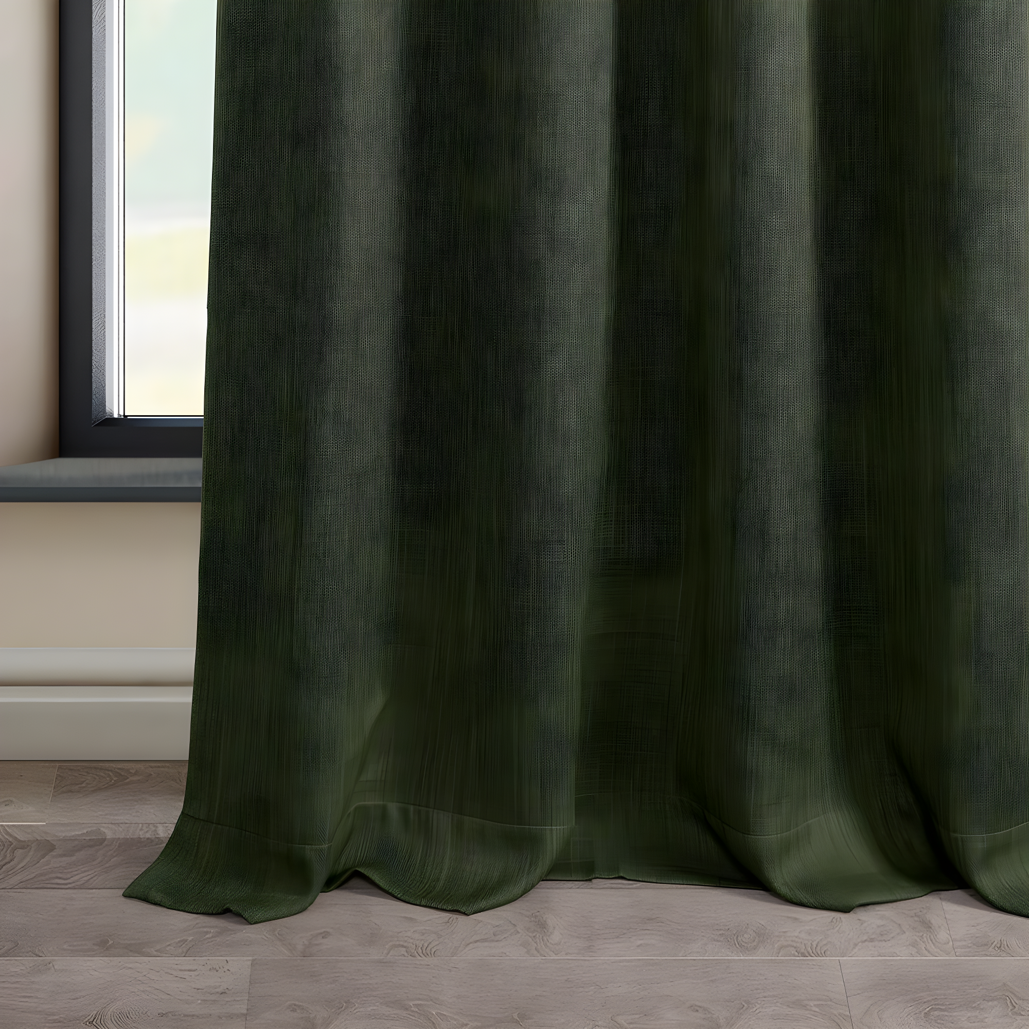 HPD Half Price Drapes Grommet Linen Curtains 84 Inches Long Room Darkening Curtains for Bedroom & Living Room (1 Panel), 50W x 84L, Tuscany Green