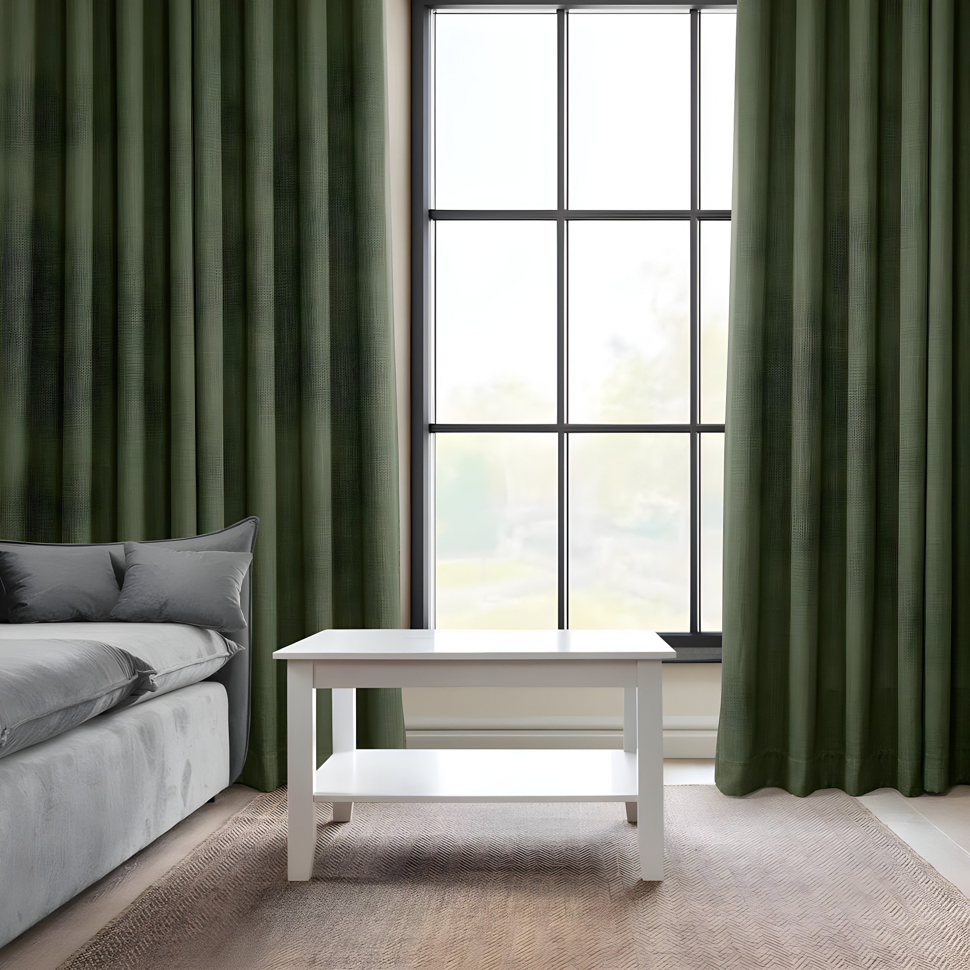 HPD Half Price Drapes Grommet Linen Curtains 84 Inches Long Room Darkening Curtains for Bedroom & Living Room (1 Panel), 50W x 84L, Tuscany Green