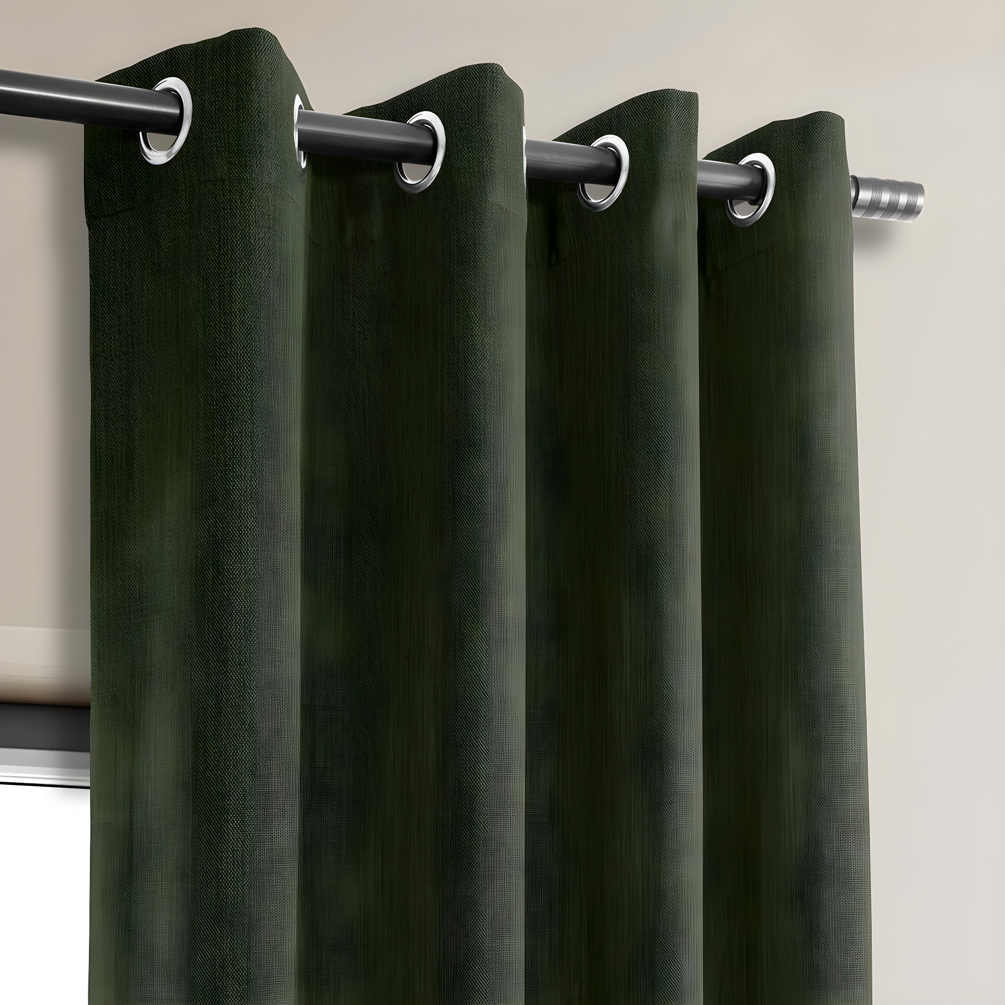 HPD Half Price Drapes Grommet Linen Curtains 84 Inches Long Room Darkening Curtains for Bedroom & Living Room (1 Panel), 50W x 84L, Tuscany Green