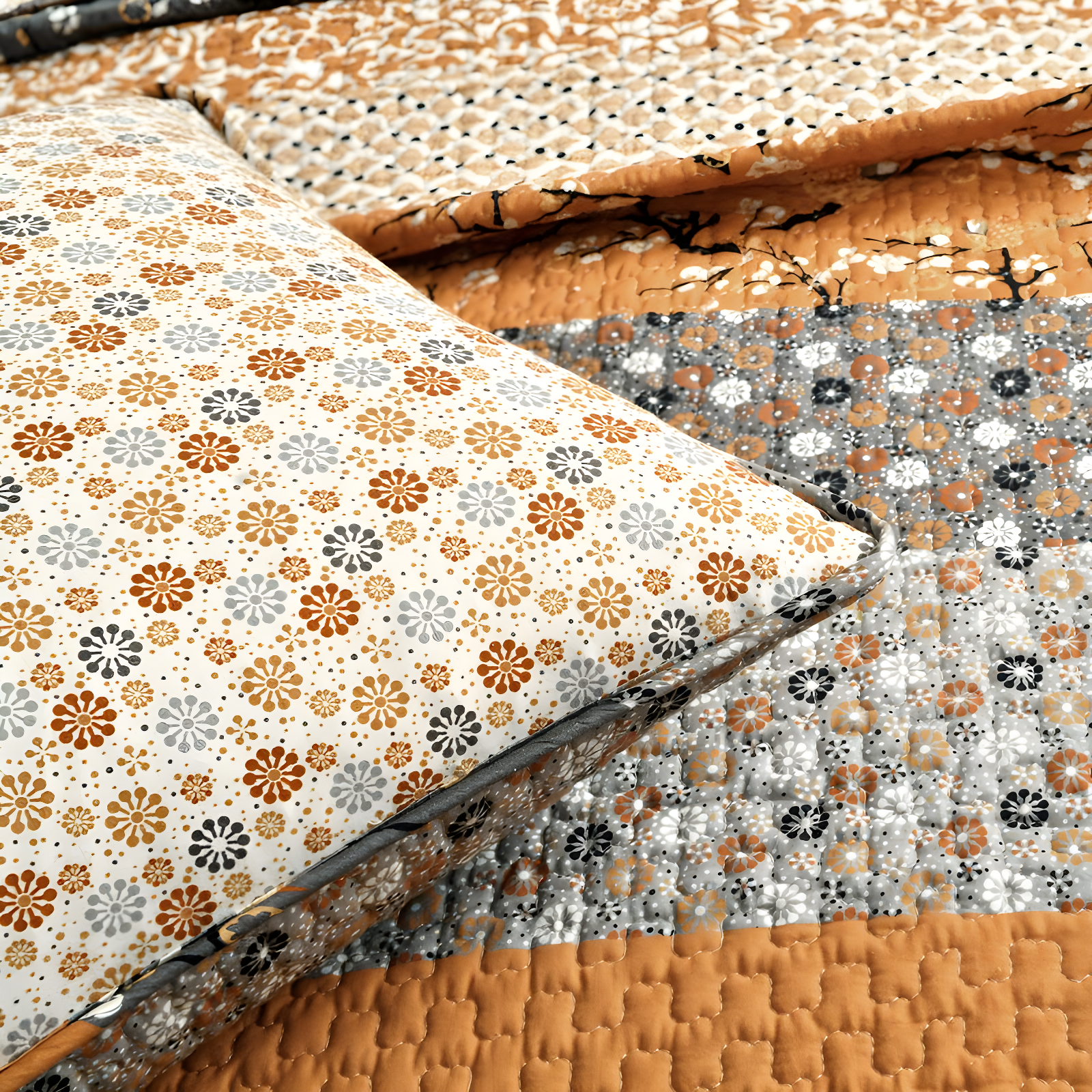 Royal Empire Cotton Reversible 3 Piece Quilt Set