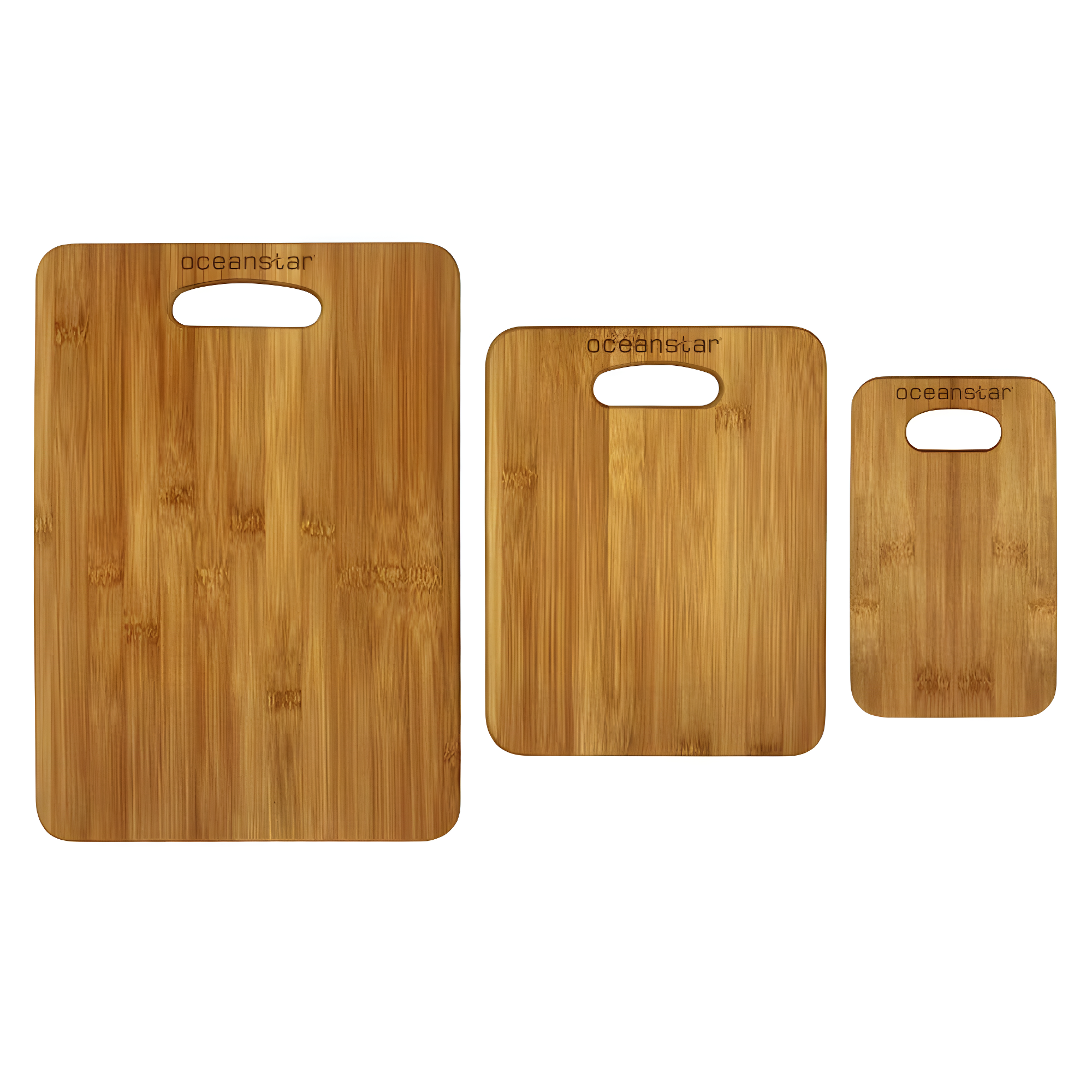 Oceanstar Design 3 Piece Bamboo Cutting Board Set
