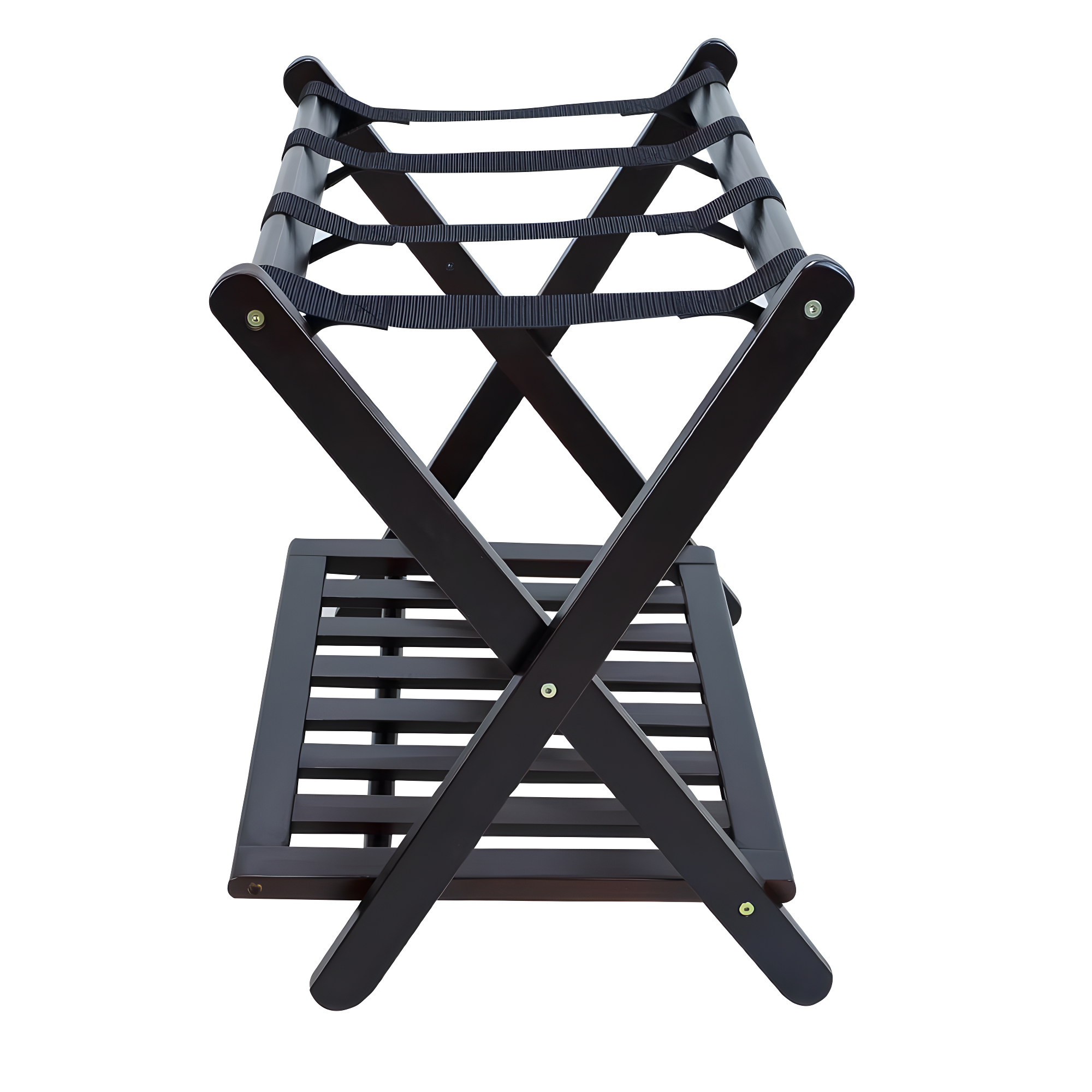 Casual Home Luggage Rack with Shelf-Espresso