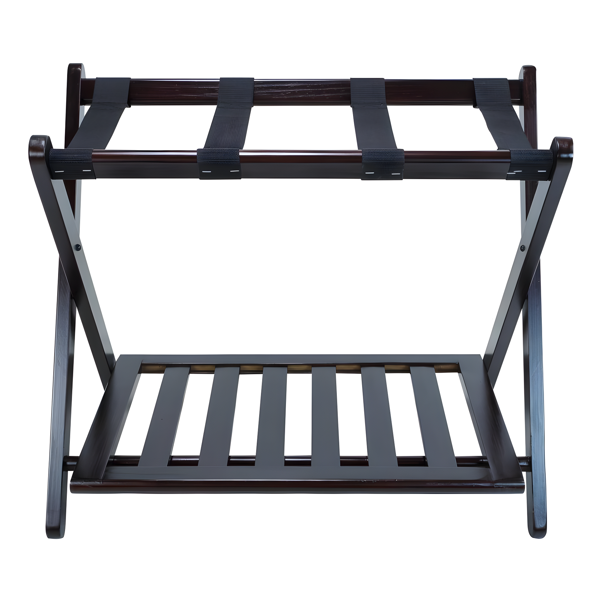 Casual Home Luggage Rack with Shelf-Espresso
