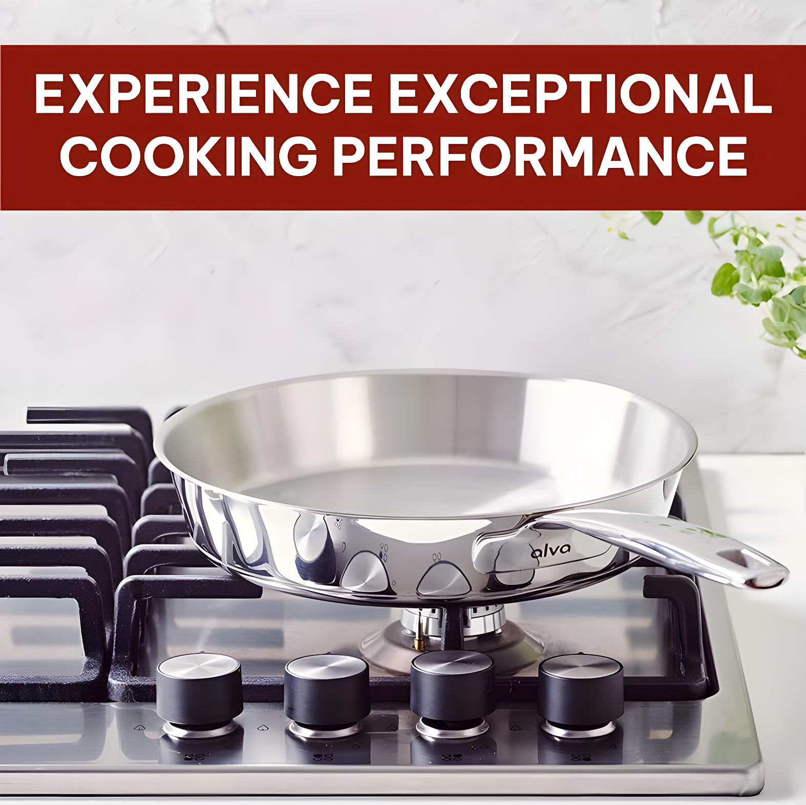 Alva Alva Maestro Premium 5-Ply Stainless Steel Frying Pan - Polished Stainless Steel