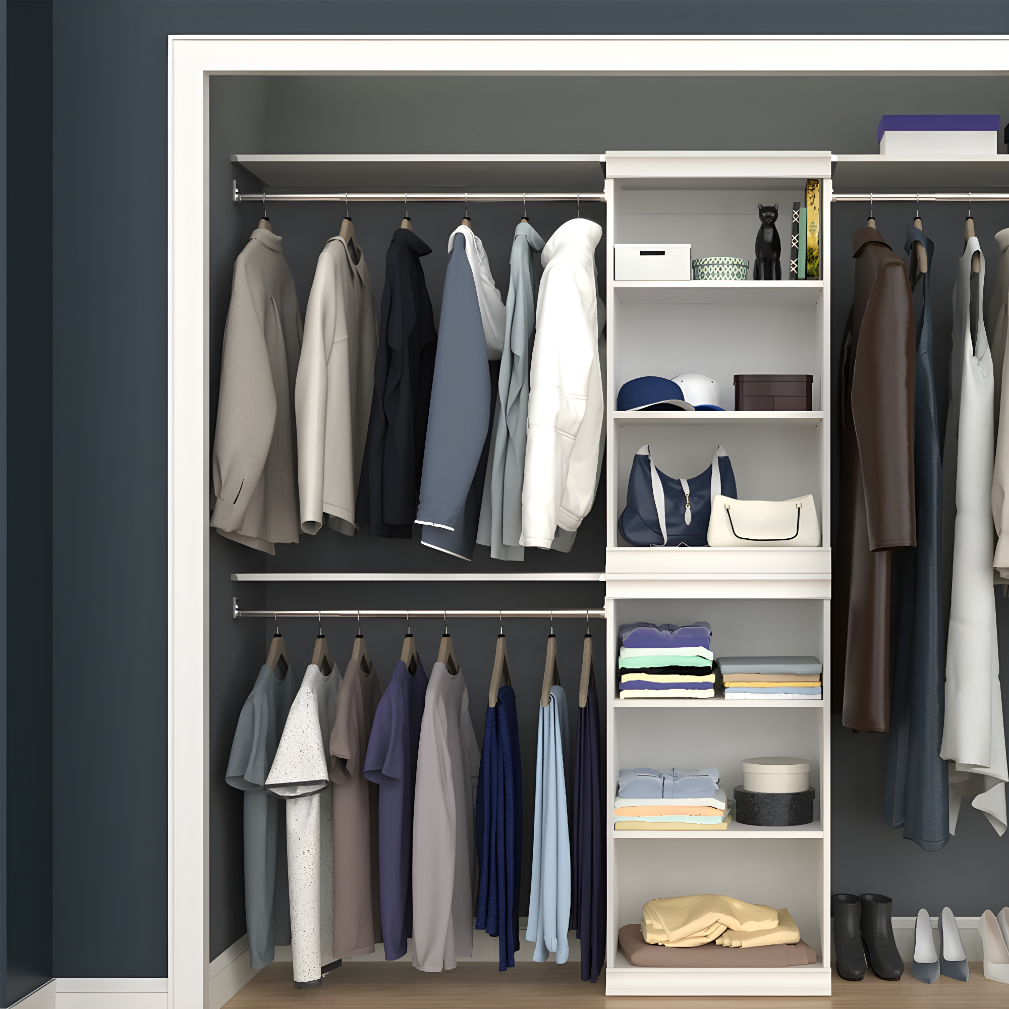 Modular Storage 36.02" W Shelf & Closet Rod