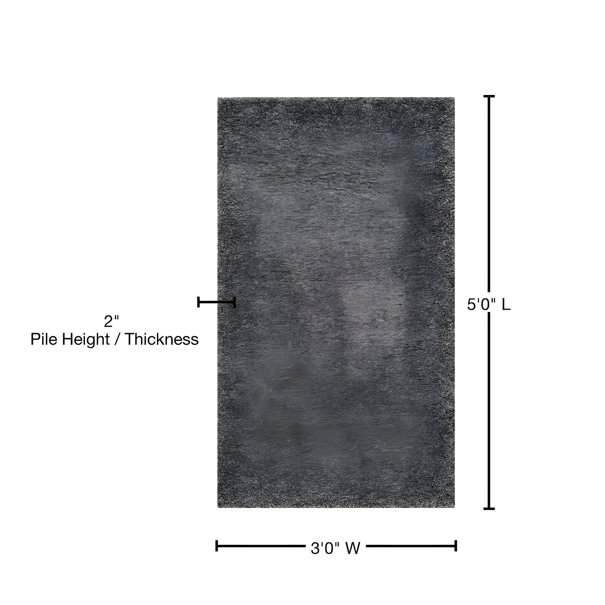 Shag SG151 Power Loomed Indoor Accent Rug - Dark Grey - 3'x5' - Safavieh.