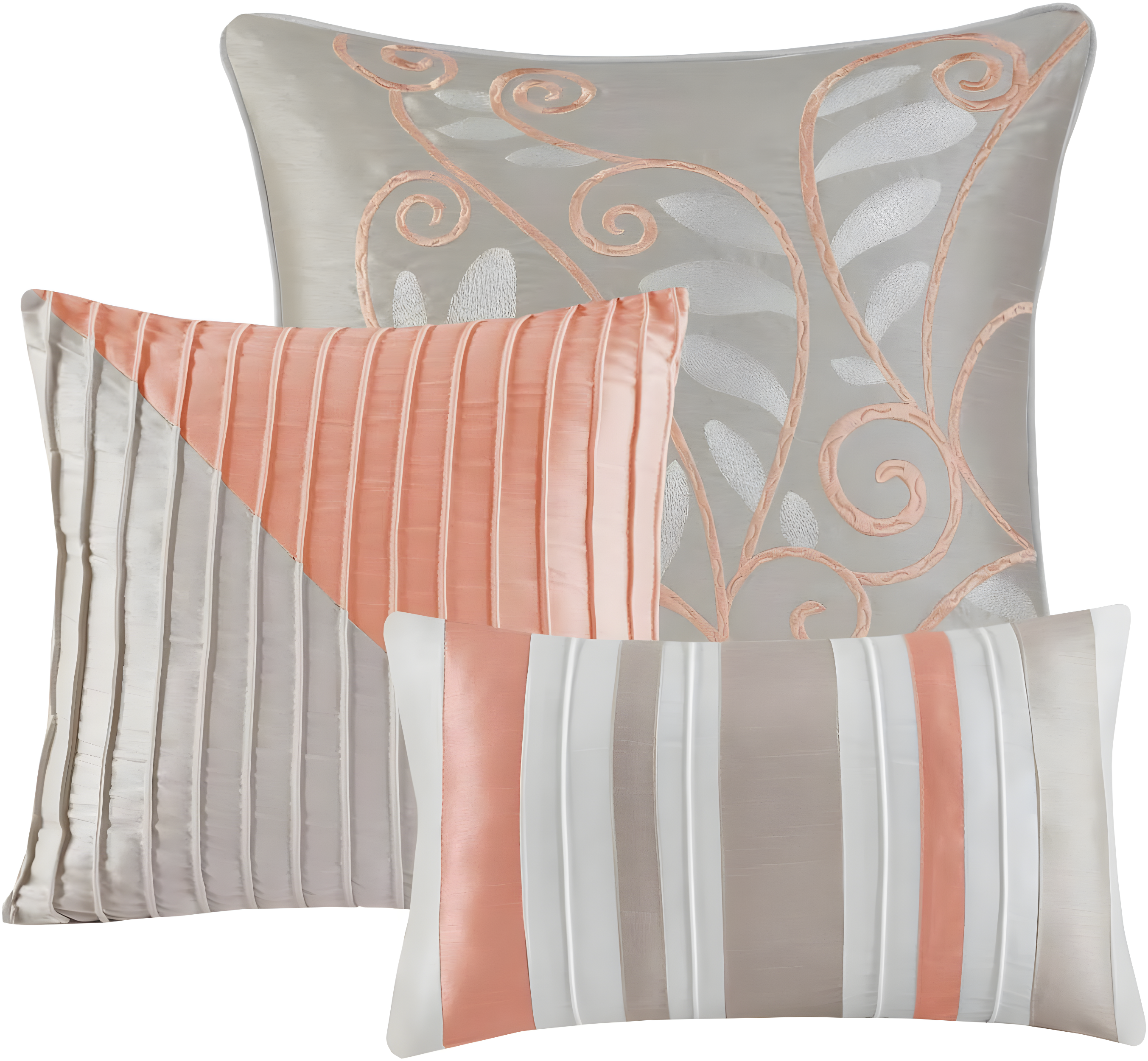 Madison Park Amherst 7 Piece Striped and Pleated Comforter Set