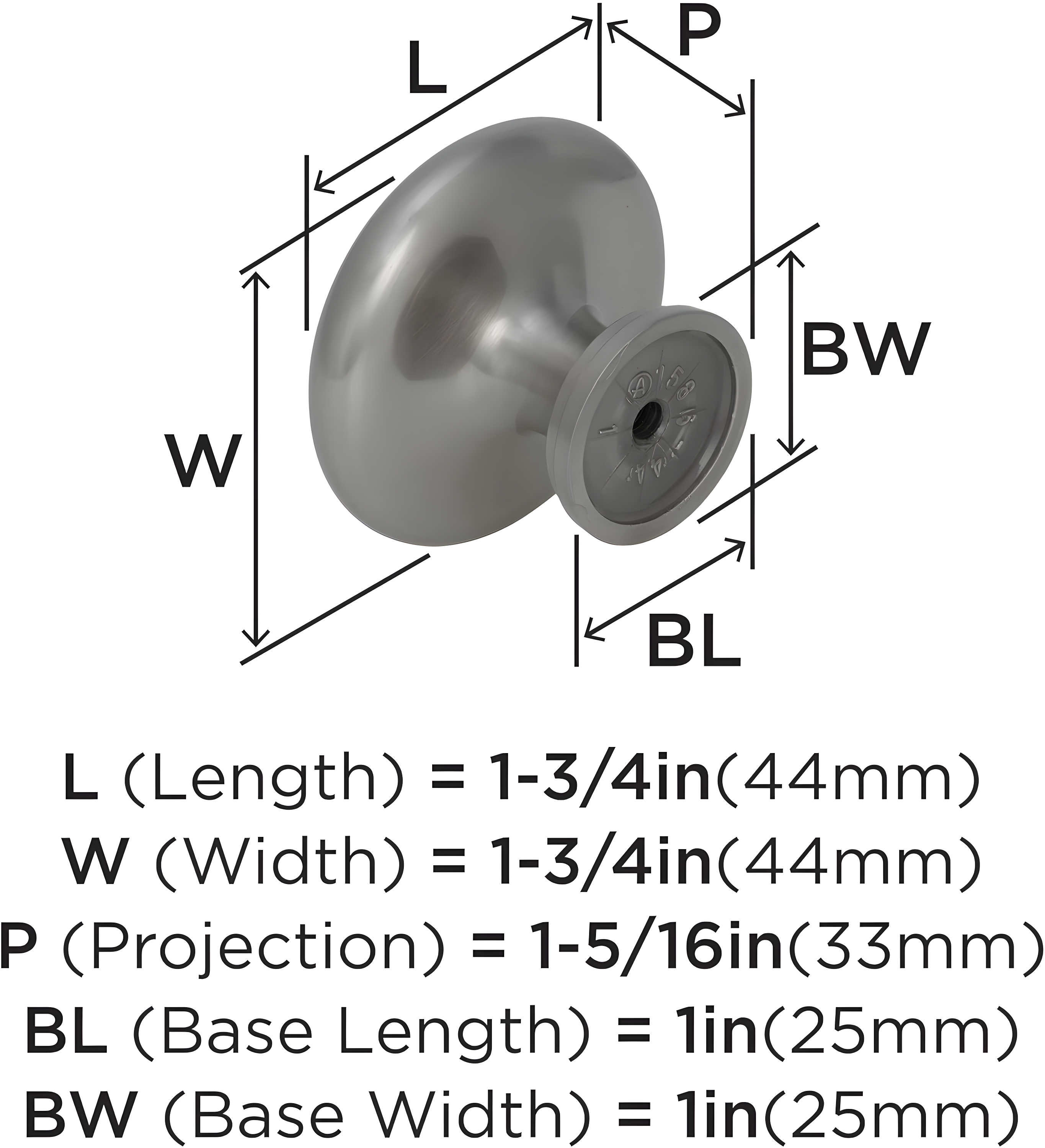 Oversized Inspirations Diameter Mushroom Knob