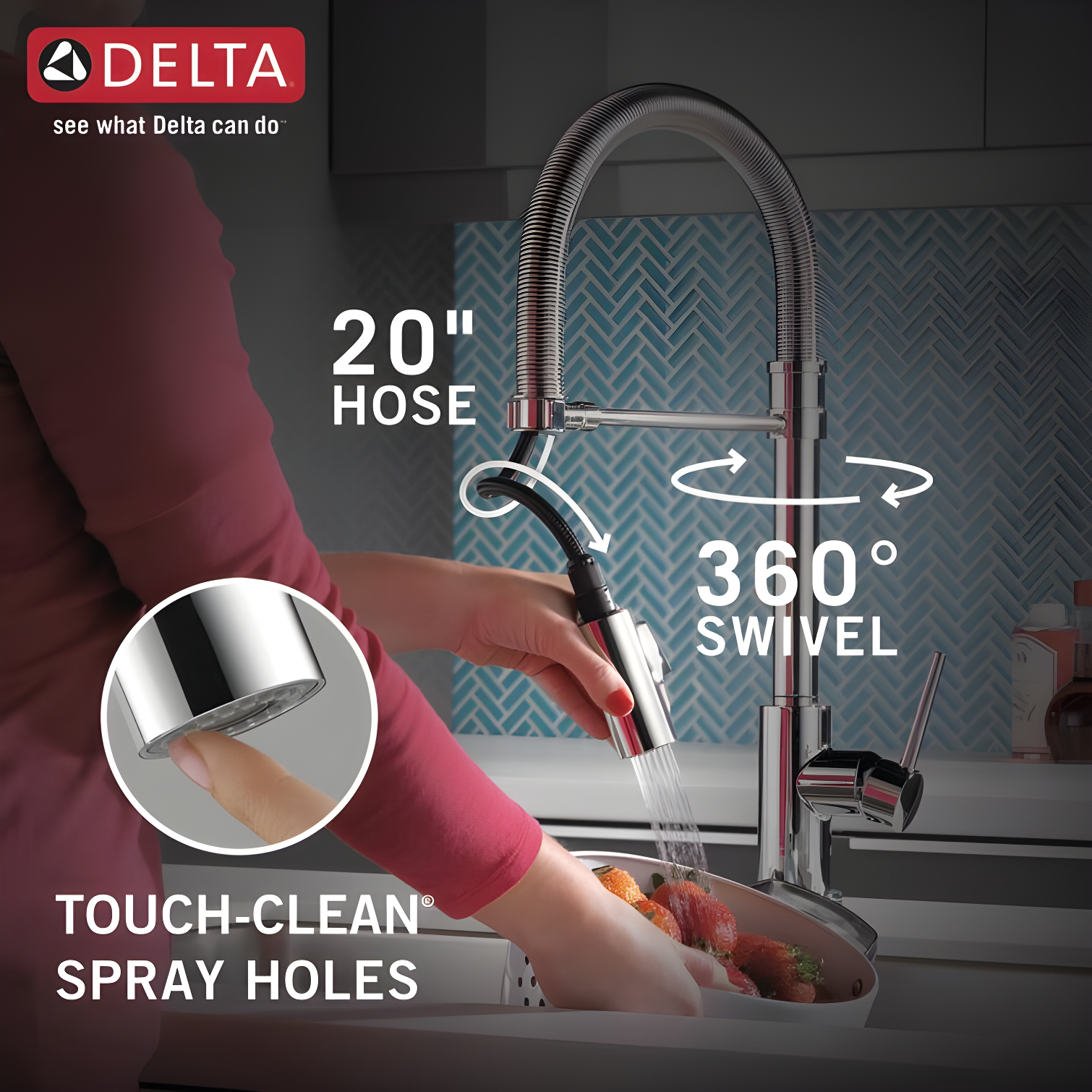 Trinsic Pro Pull Down Touch Single Handle Kitchen Faucet with Accessories