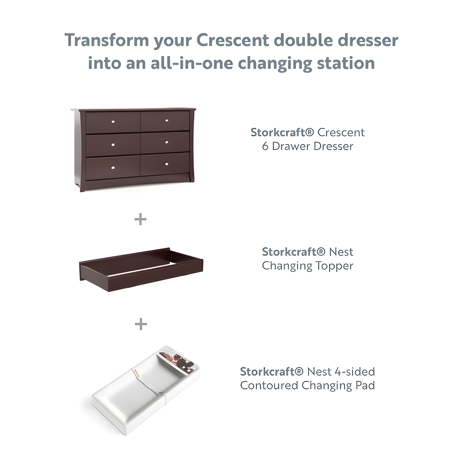 Crescent 6 Drawer Double Dresser