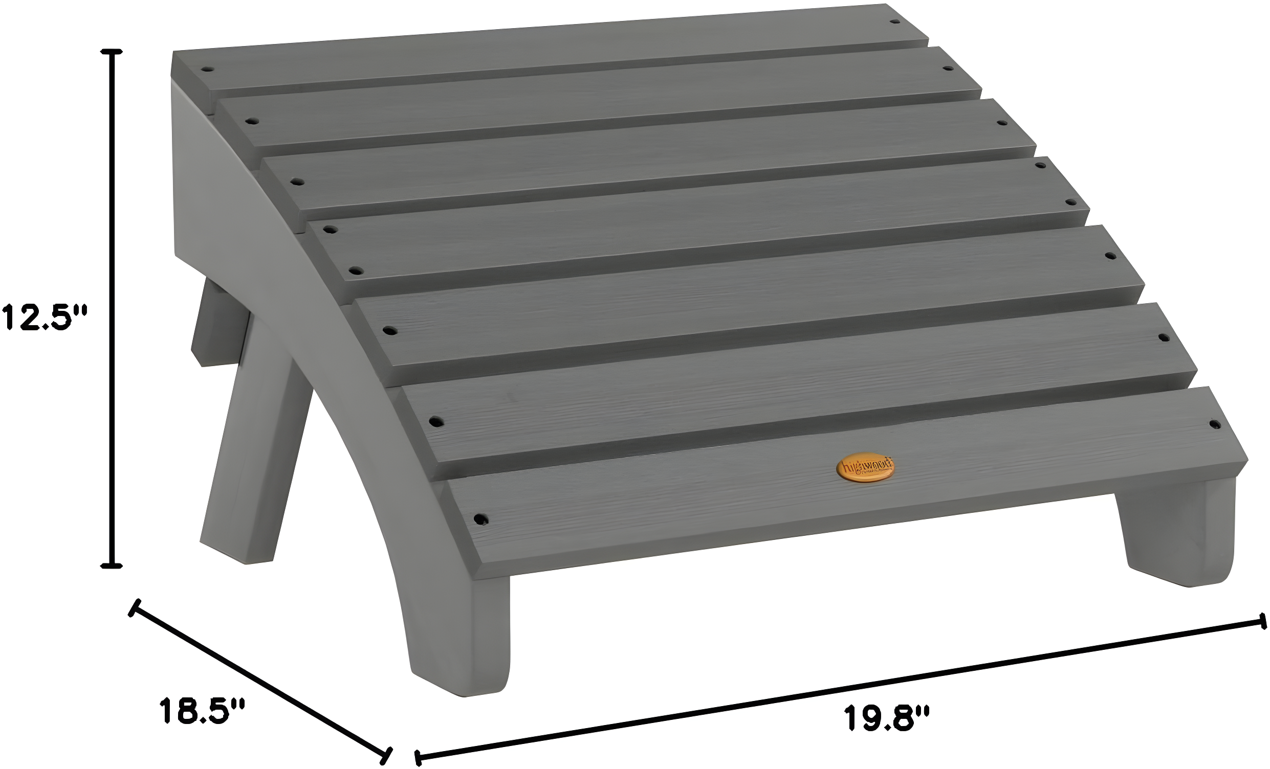 Folding Adirondack Patio Ottoman Coastal Teak Gray - highwood: All-Weather, Water-Resistant, No Assembly Required