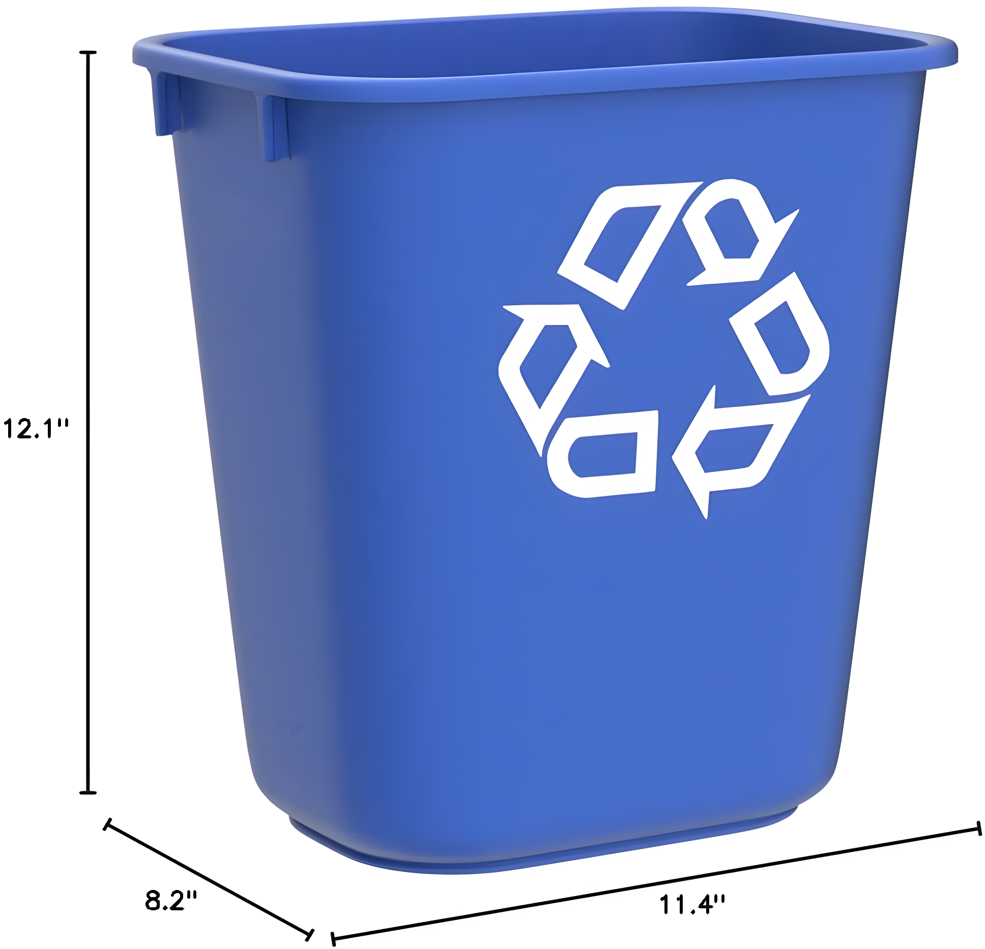 Rubbermaid Commercial Products Rubbermaid® Commercial Deskside Recycling Containe Plastic Open Recycling Bin