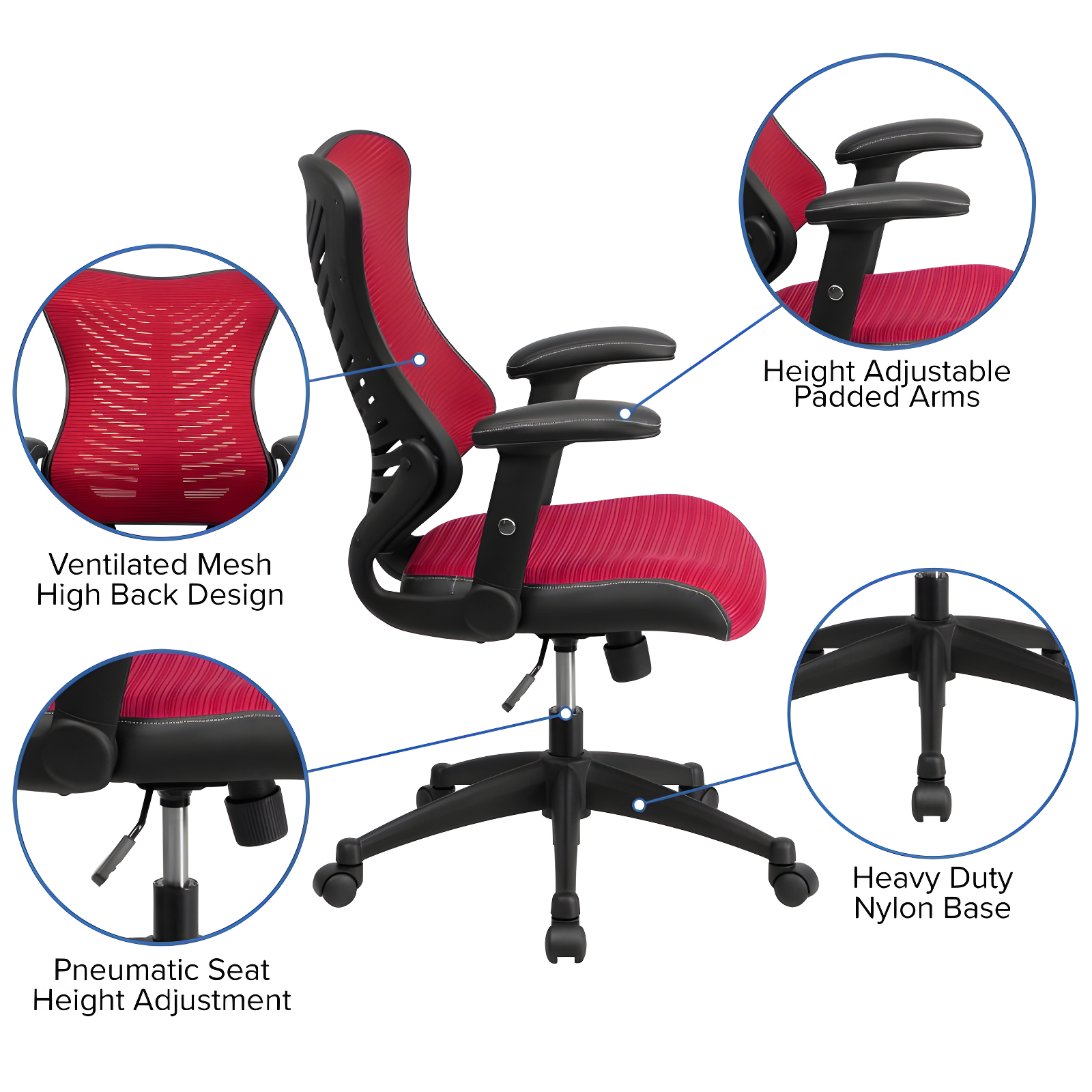 Flash Furniture Siwar High-Back Designer Ergonomic Office Chair with Adjustable Armrests
