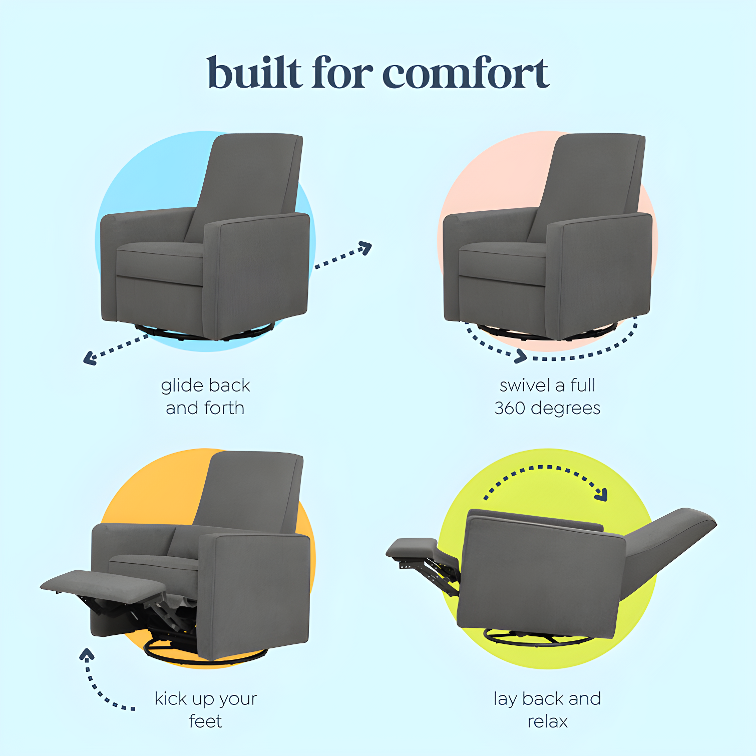 Piper Swivel Reclining Glider